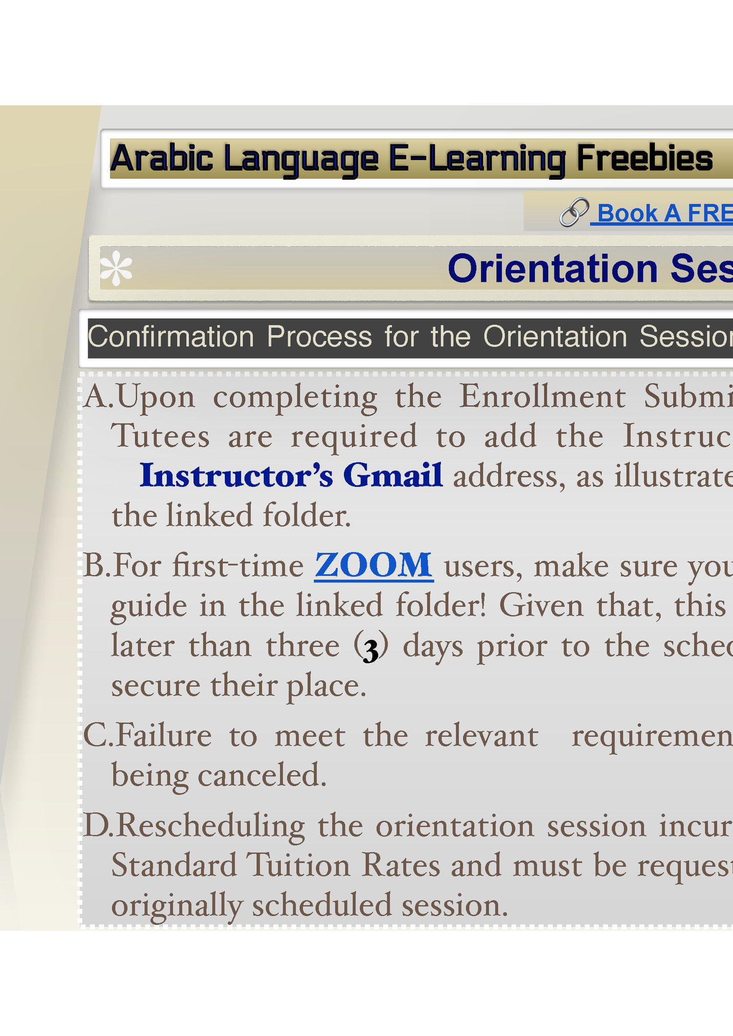 🔗 Book A FREE Orientation Presentation TODAY