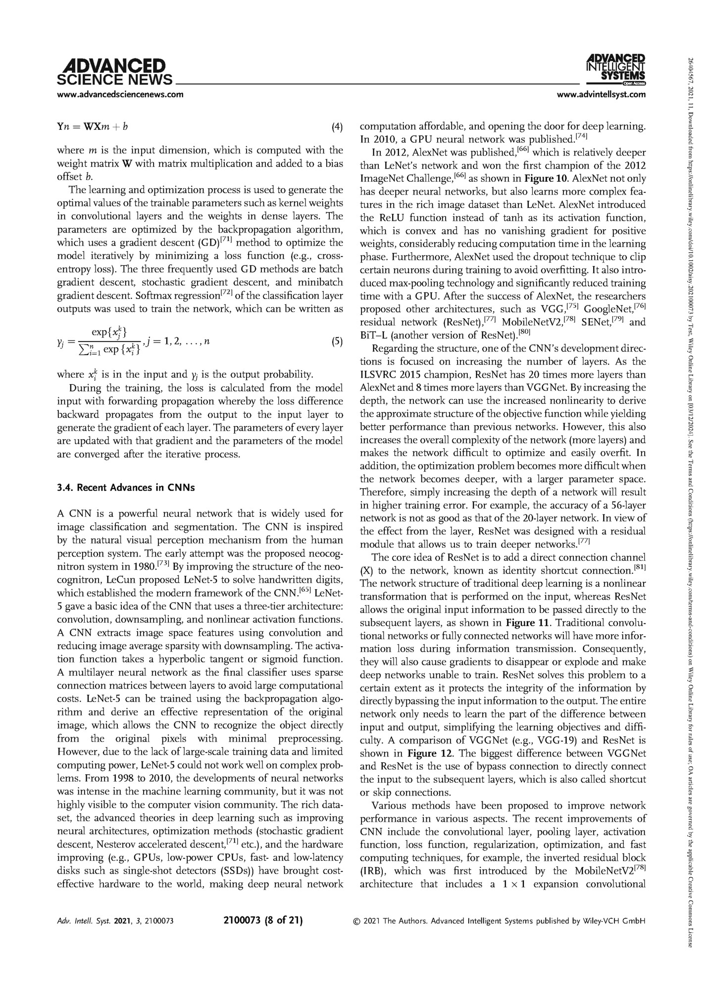 Yn ¼ WXm þ b Yn ¼ WXm þ b