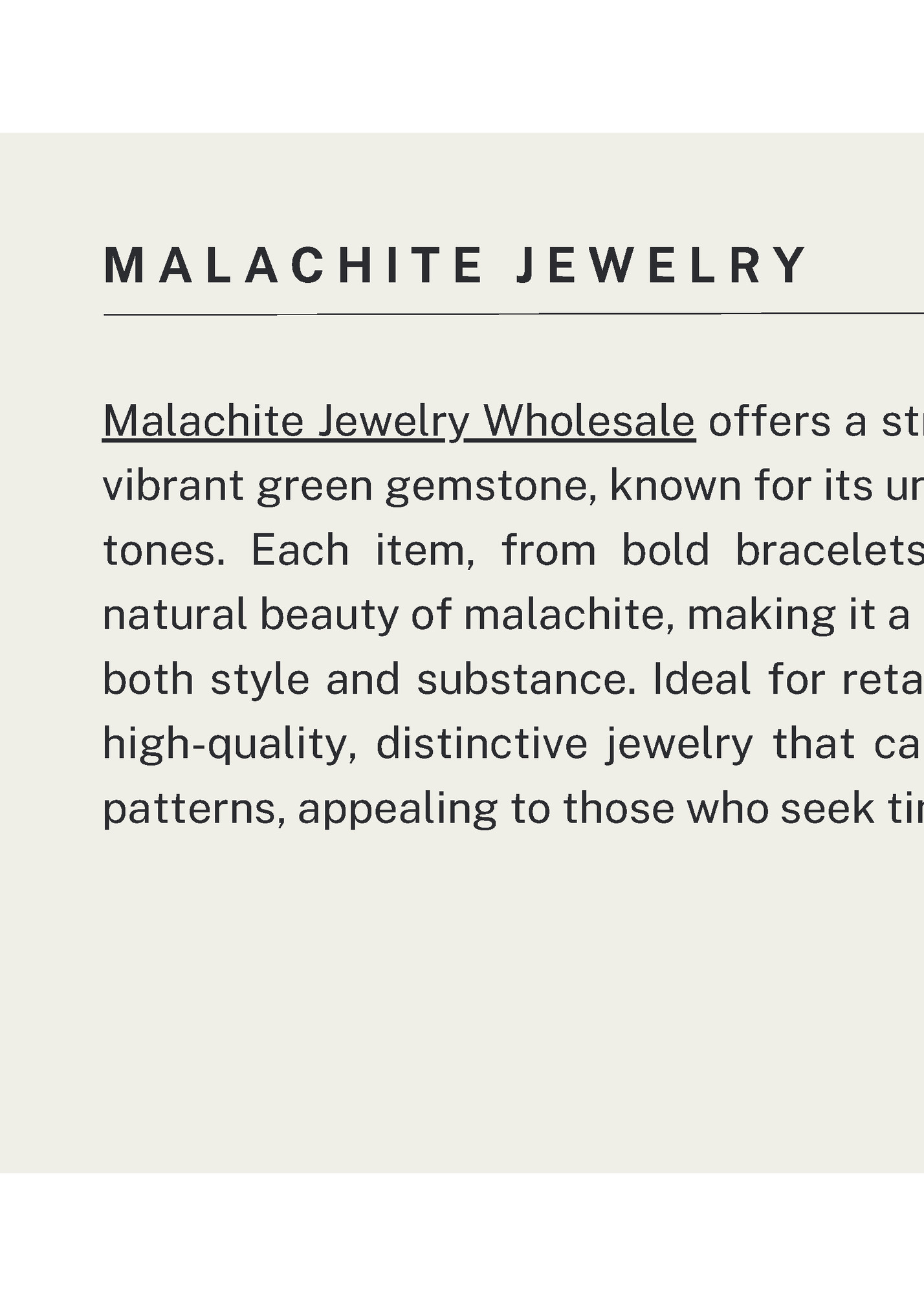 MALACHITE JEWELRY