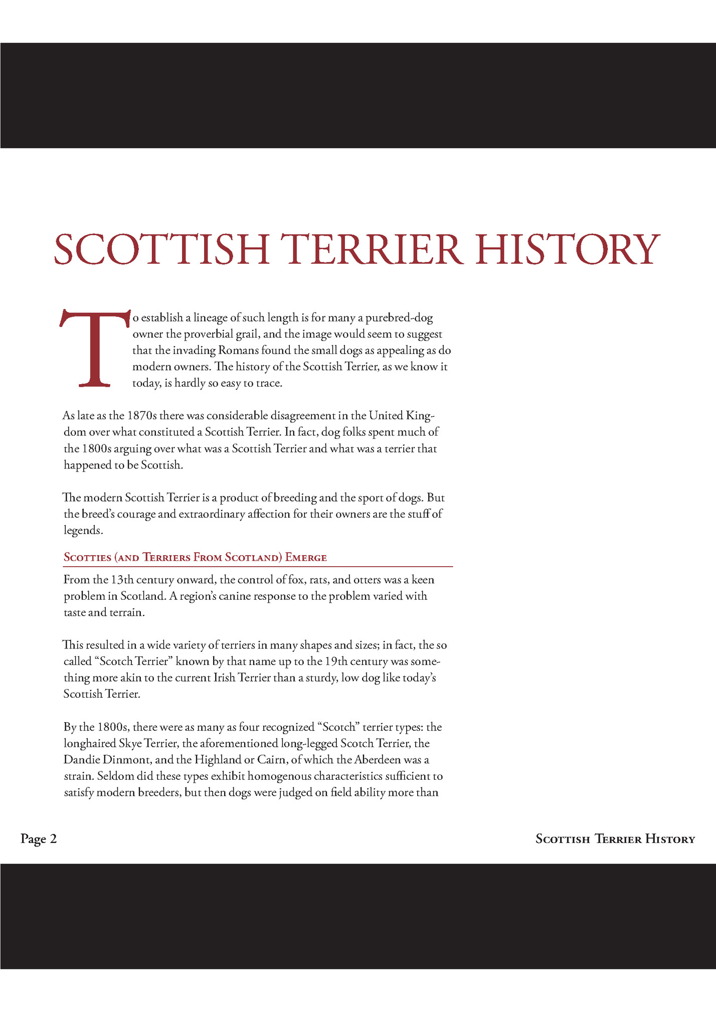 SCOTTISH TERRIER HISTORY