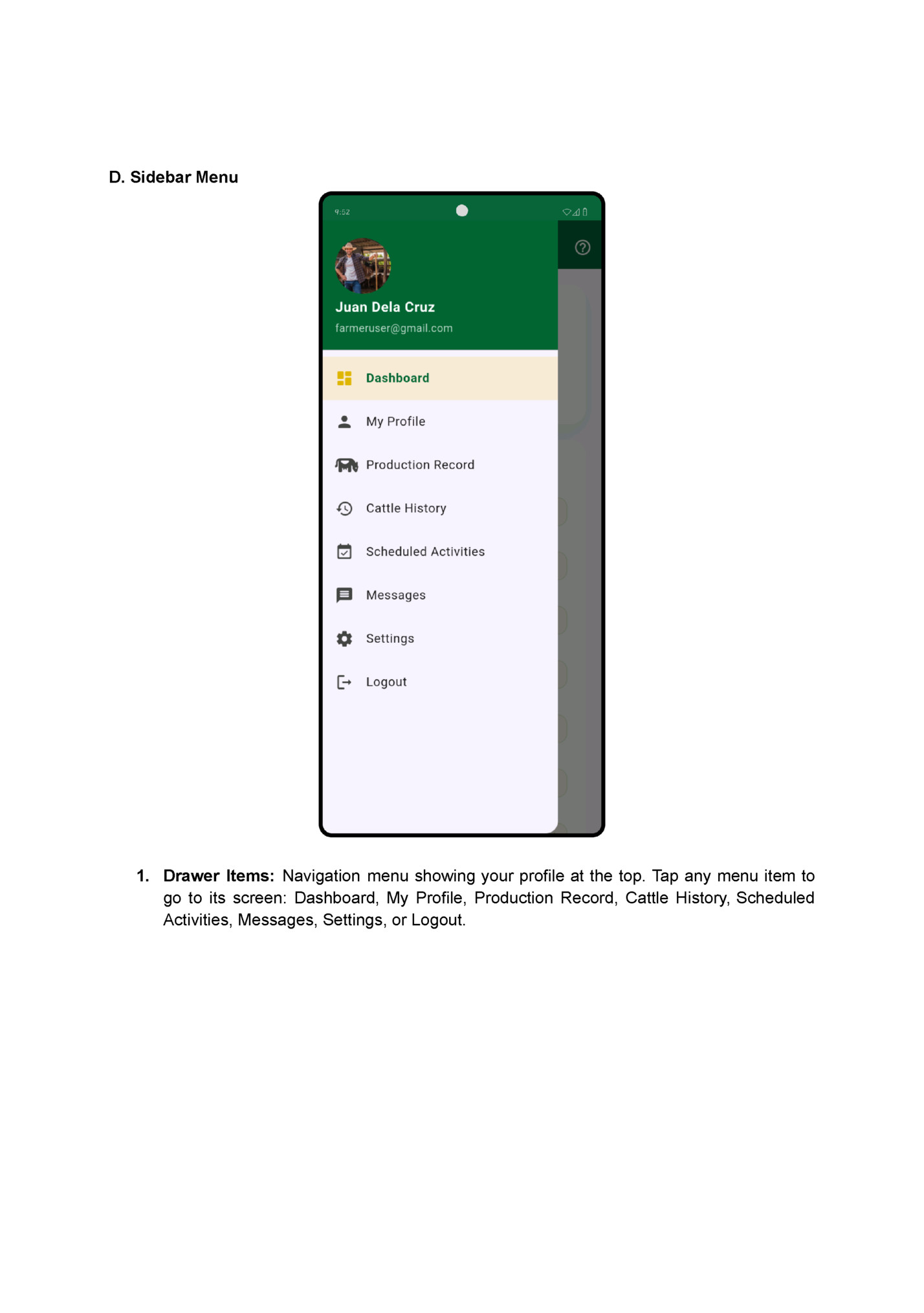 D. Sidebar Menu