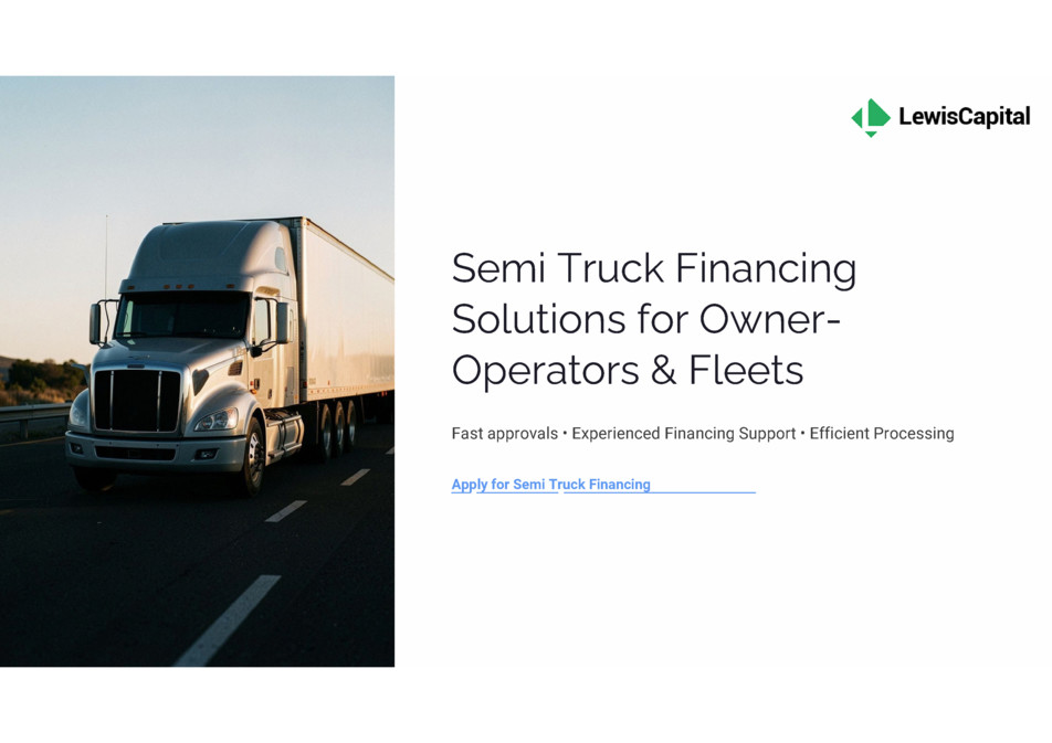 Semi Truck Financing & Equipment Loans | Lewis Capital