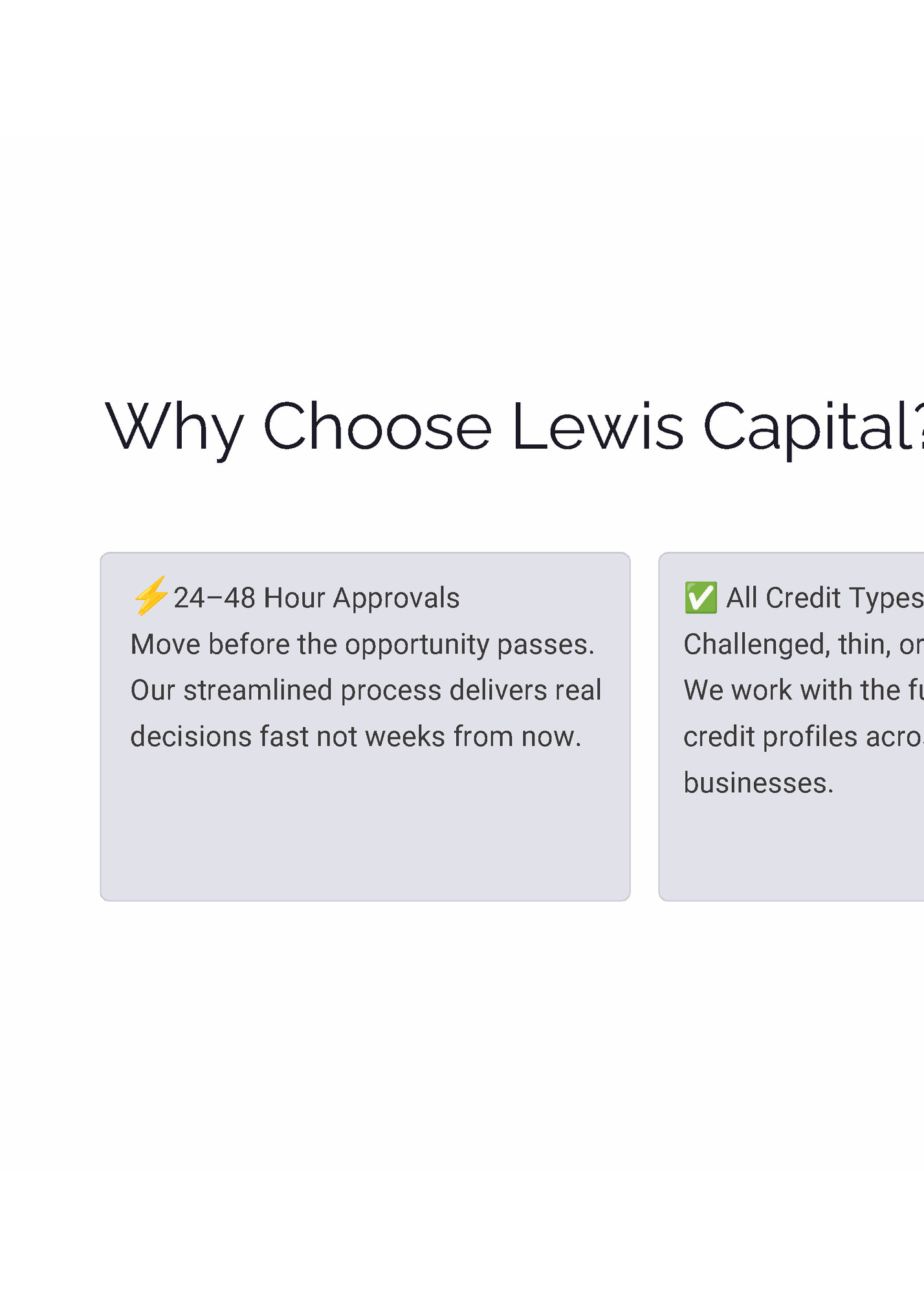 Why Choose Lewis Capital?