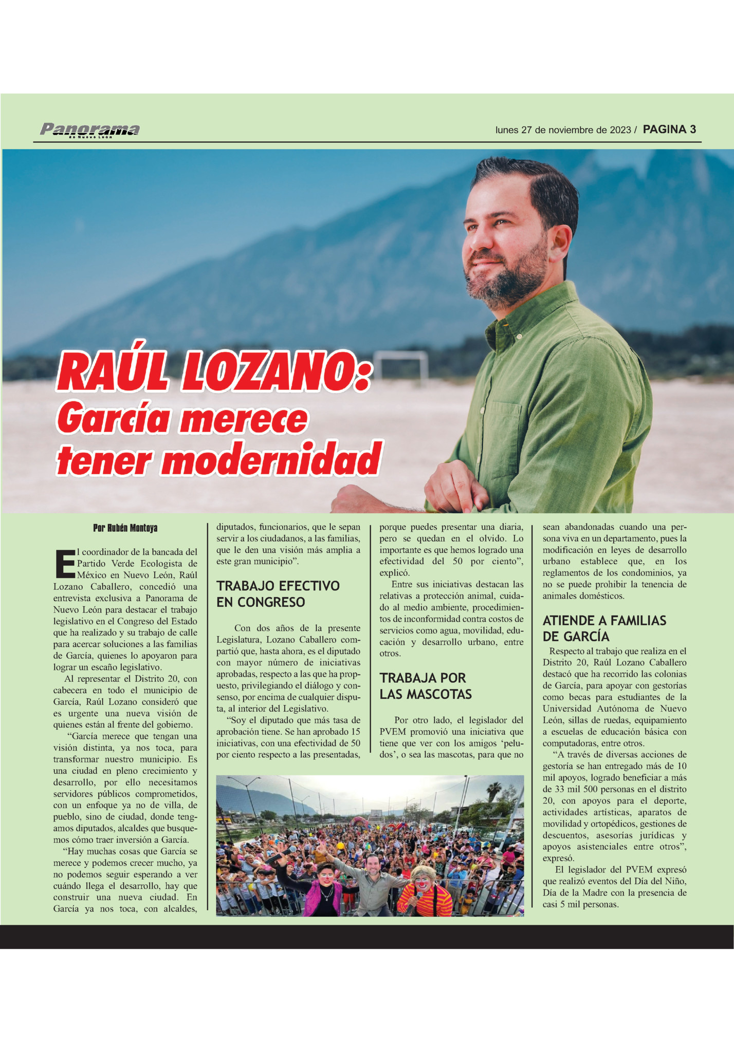 lunes 27 de noviembre de 2023 / PAGINA 3