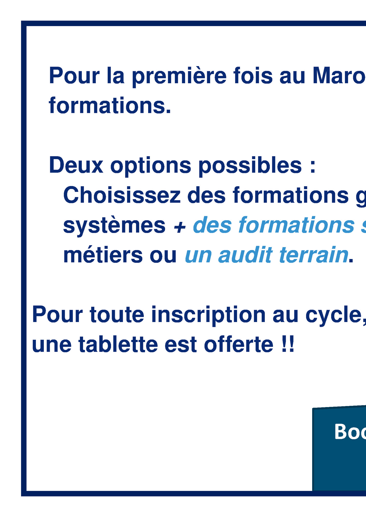 Pour la première fois au Maroc, composez votre cycle de