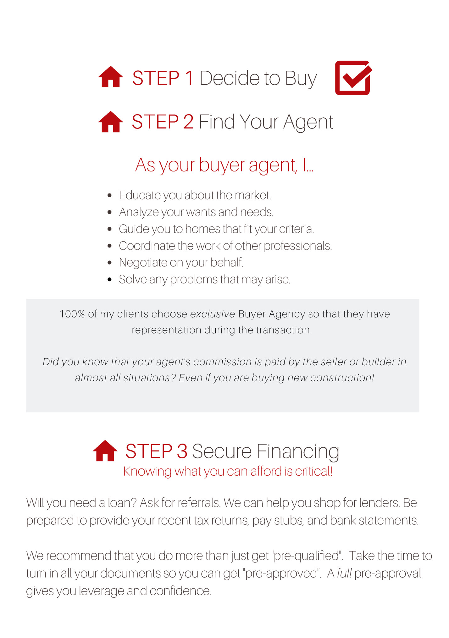 STEP 1 Decide to Buy