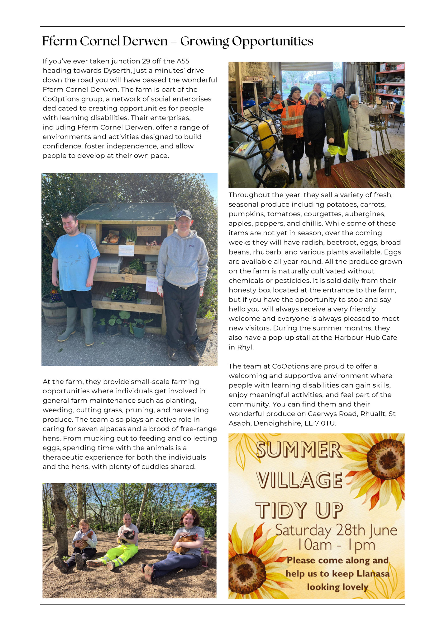 Fferm Cornel Derwen – Growing Opportunities