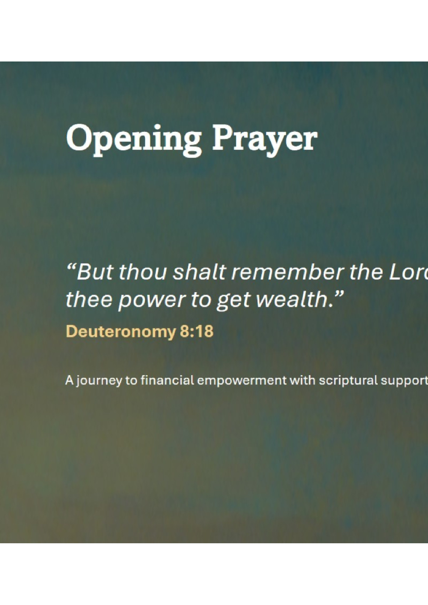 Opening Prayer
