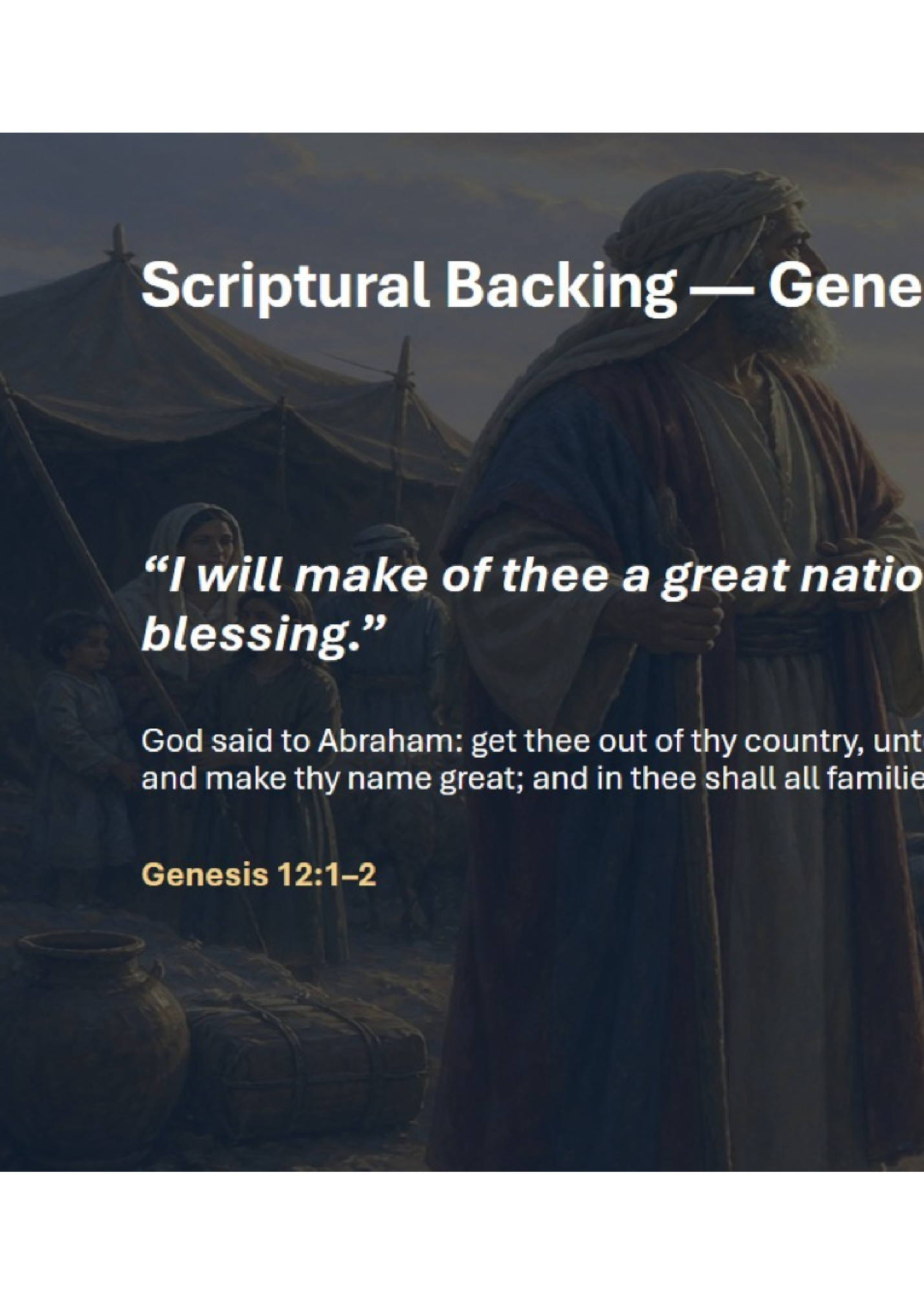 Scriptural Backing — Genesis 12:1–3