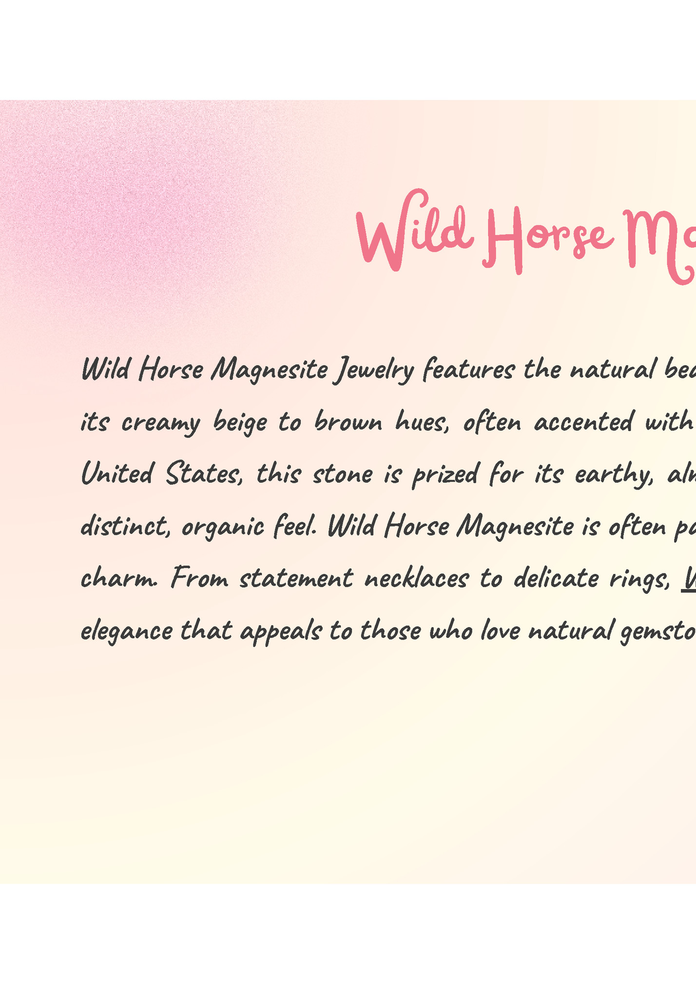 Wild Horse Magnesite Jewelry Wild Horse Magnesite Jewelry