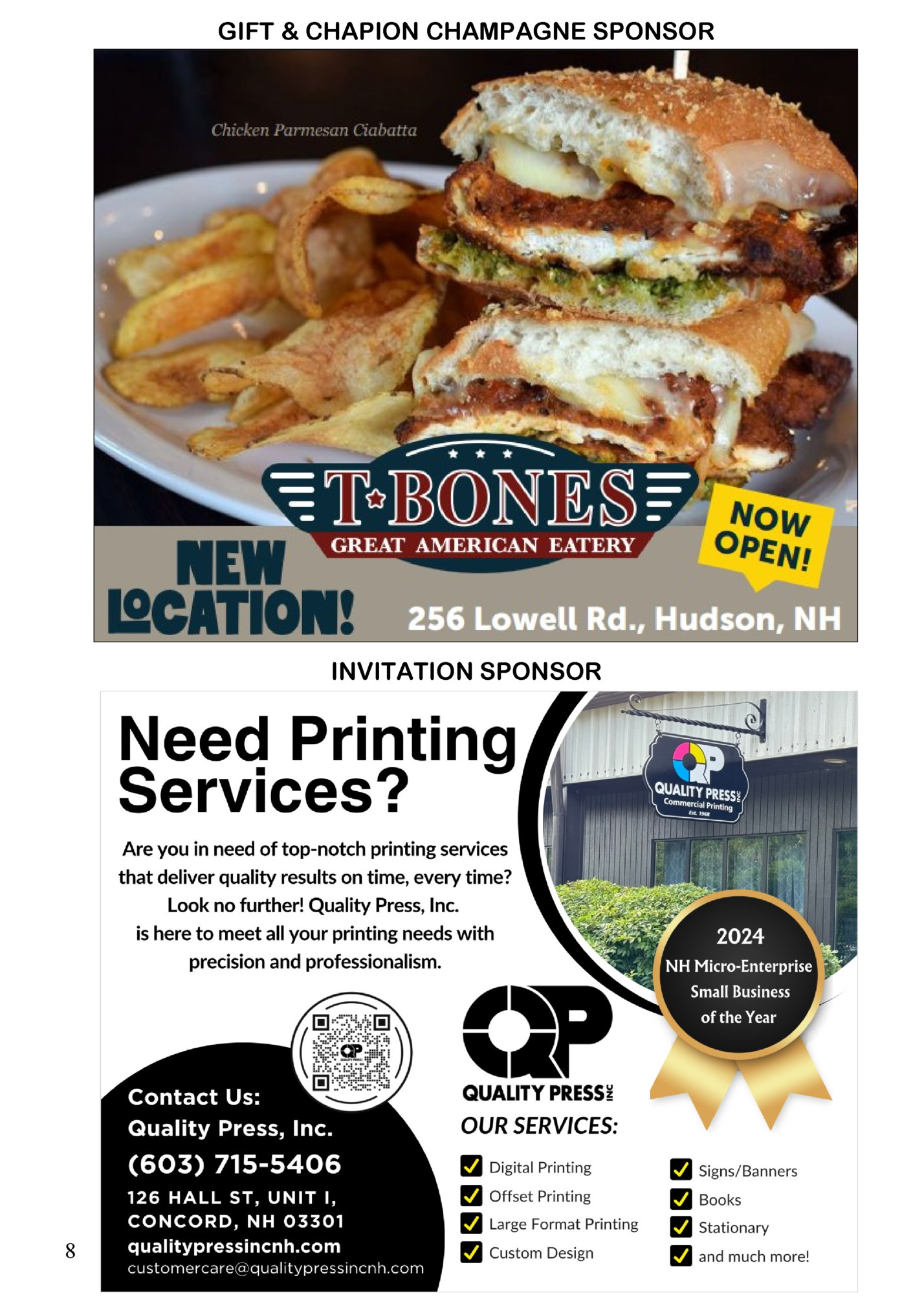 GIFT & CHAPION CHAMPAGNE SPONSOR