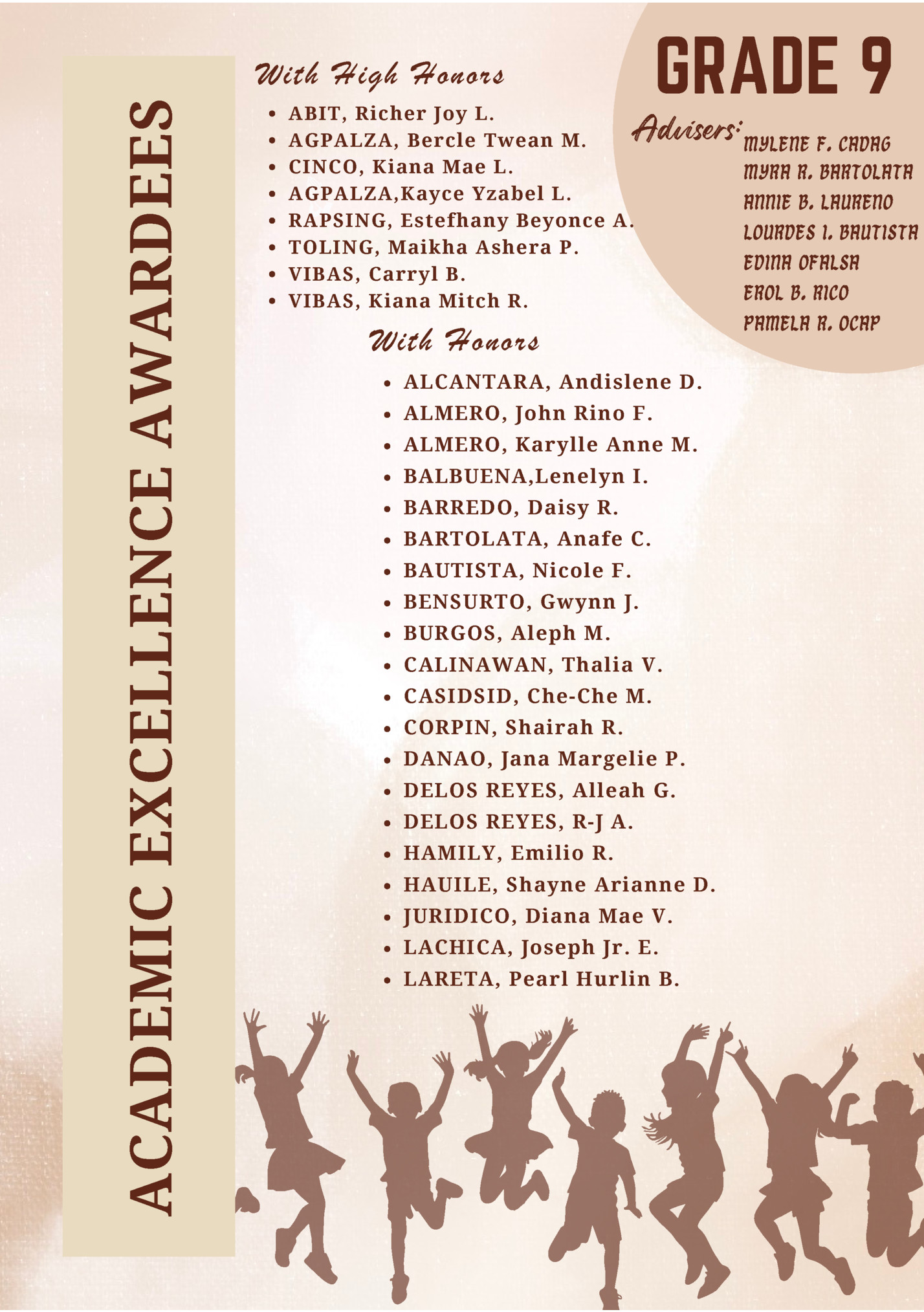 ACADEMIC EXCELLENCE AWARDEES