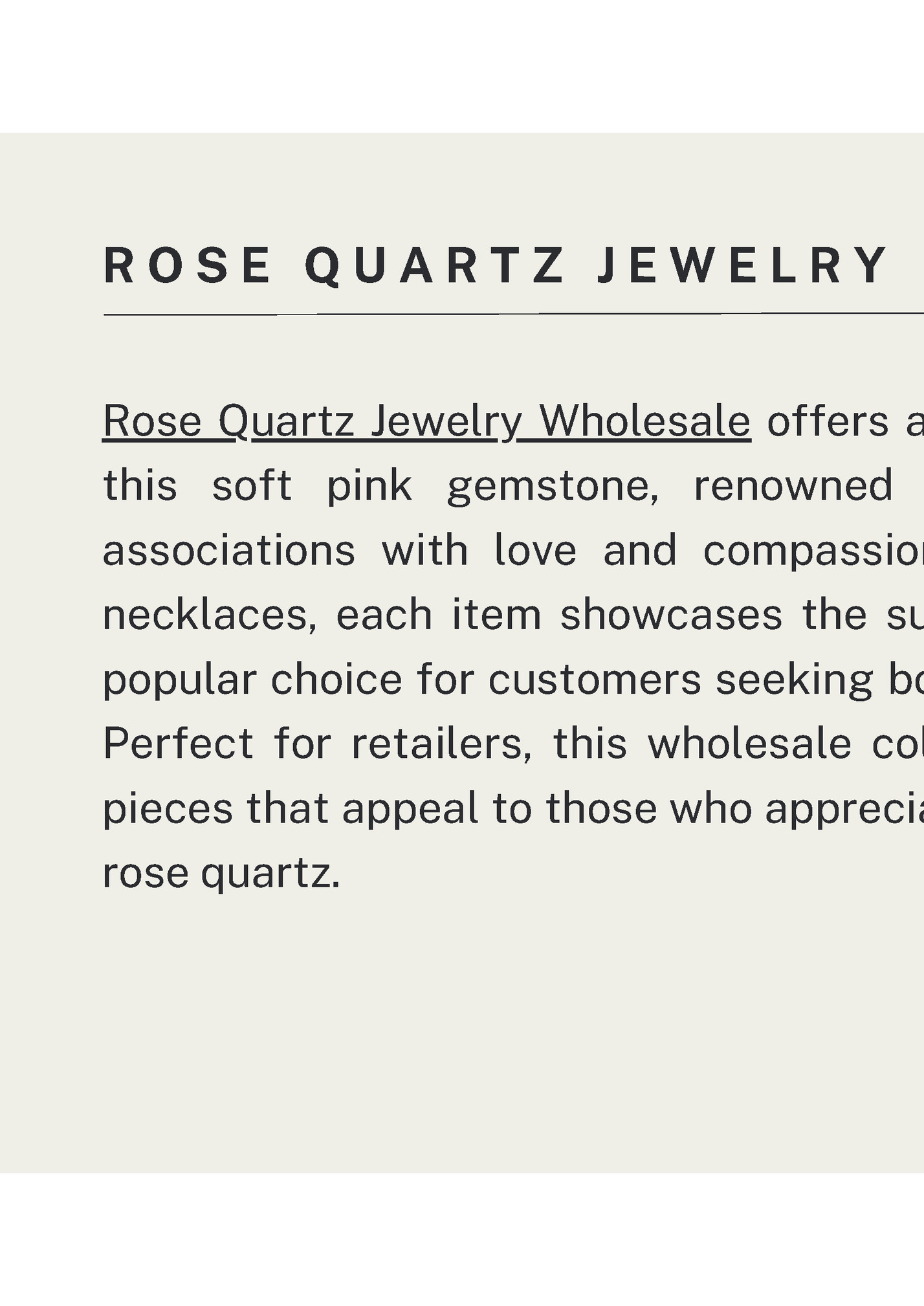 ROSE QUARTZ JEWELRY