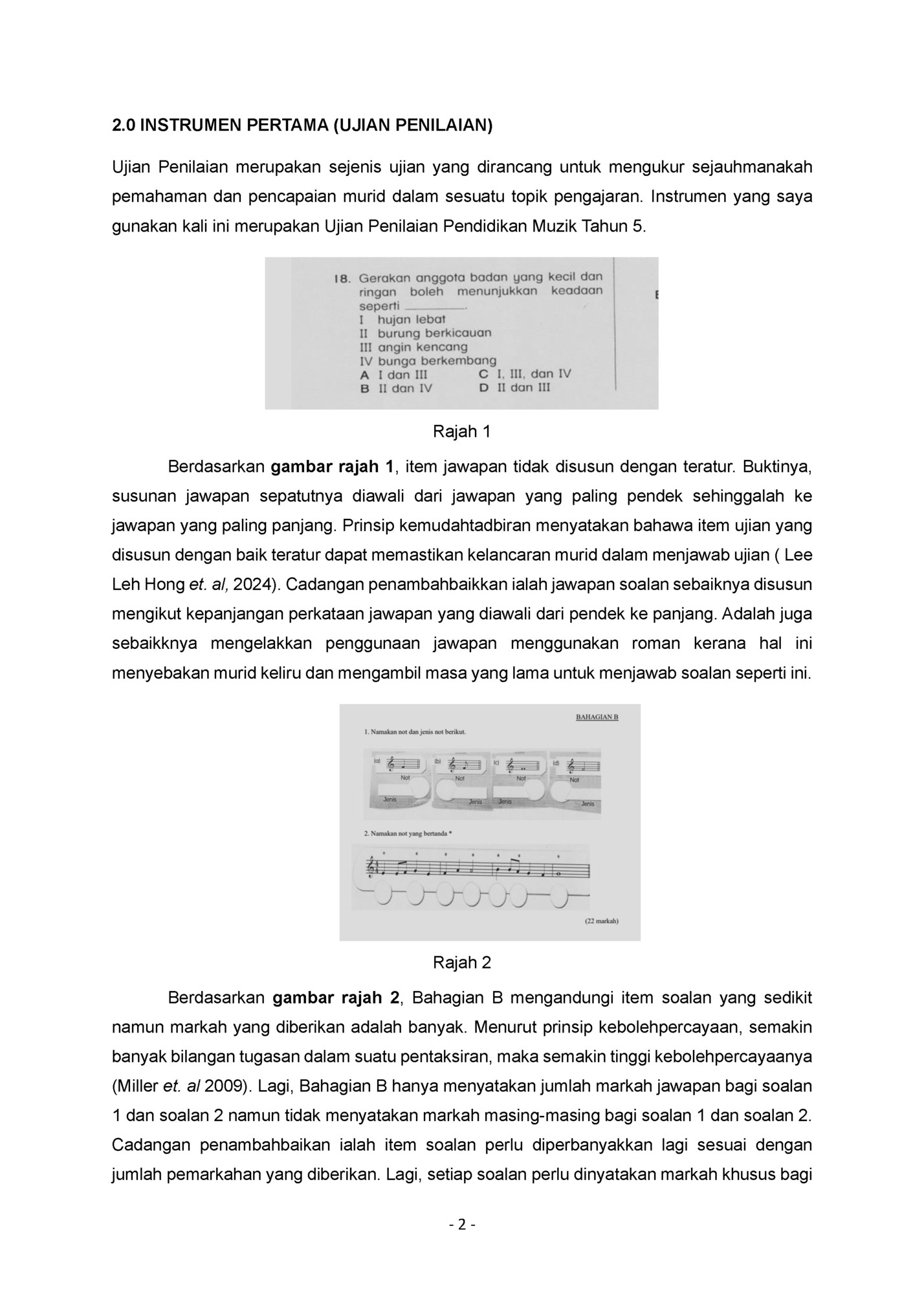 2.0 INSTRUMEN PERTAMA (UJIAN PENILAIAN)