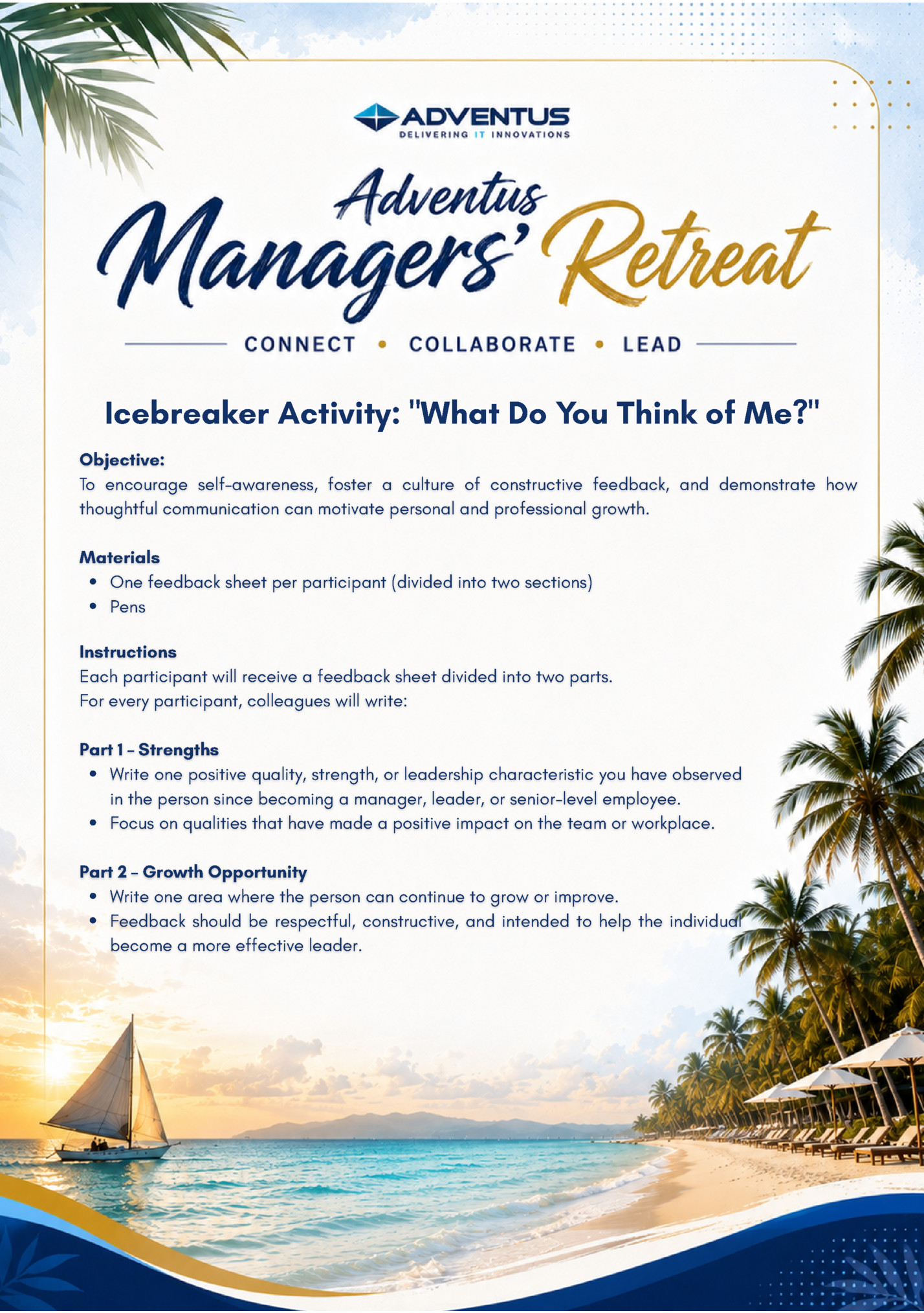 Icebreaker Activity: What Do You Think of Me?