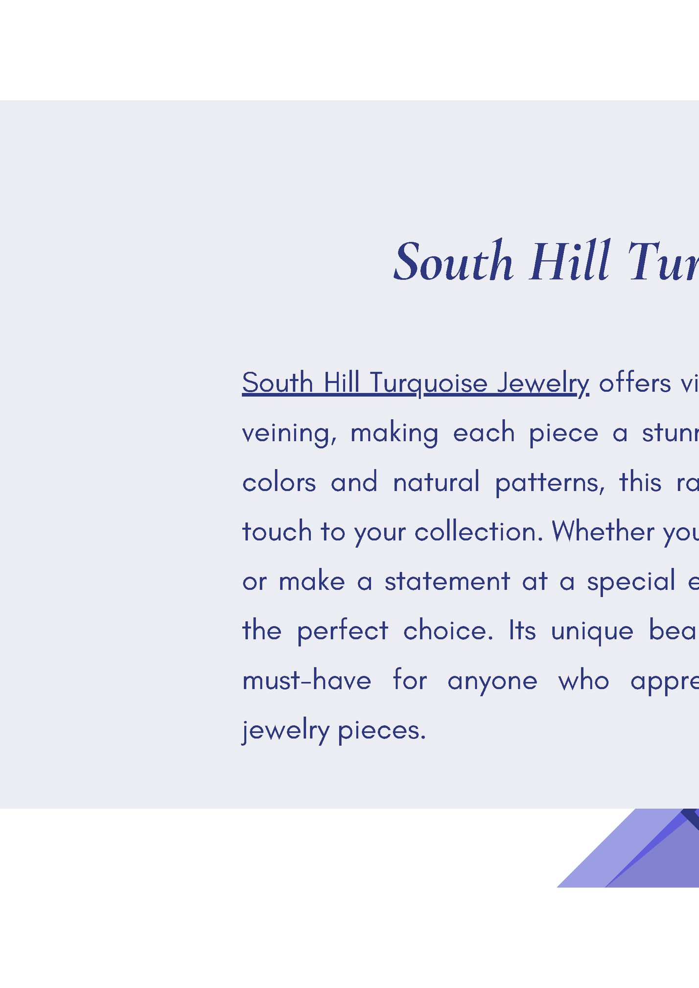 South Hill Turquoise Jewelry