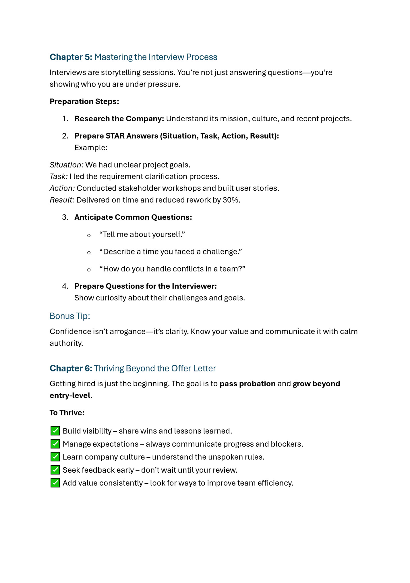 Chapter 5: Mastering the Interview Process