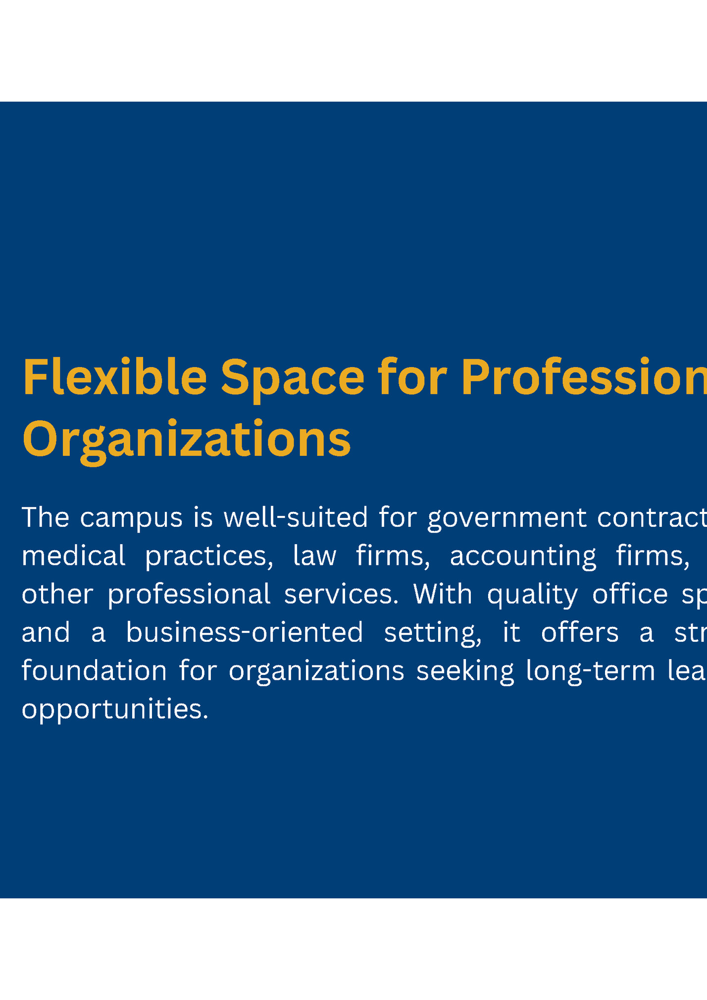 Flexible Space for Professional Flexible Space for Professional
