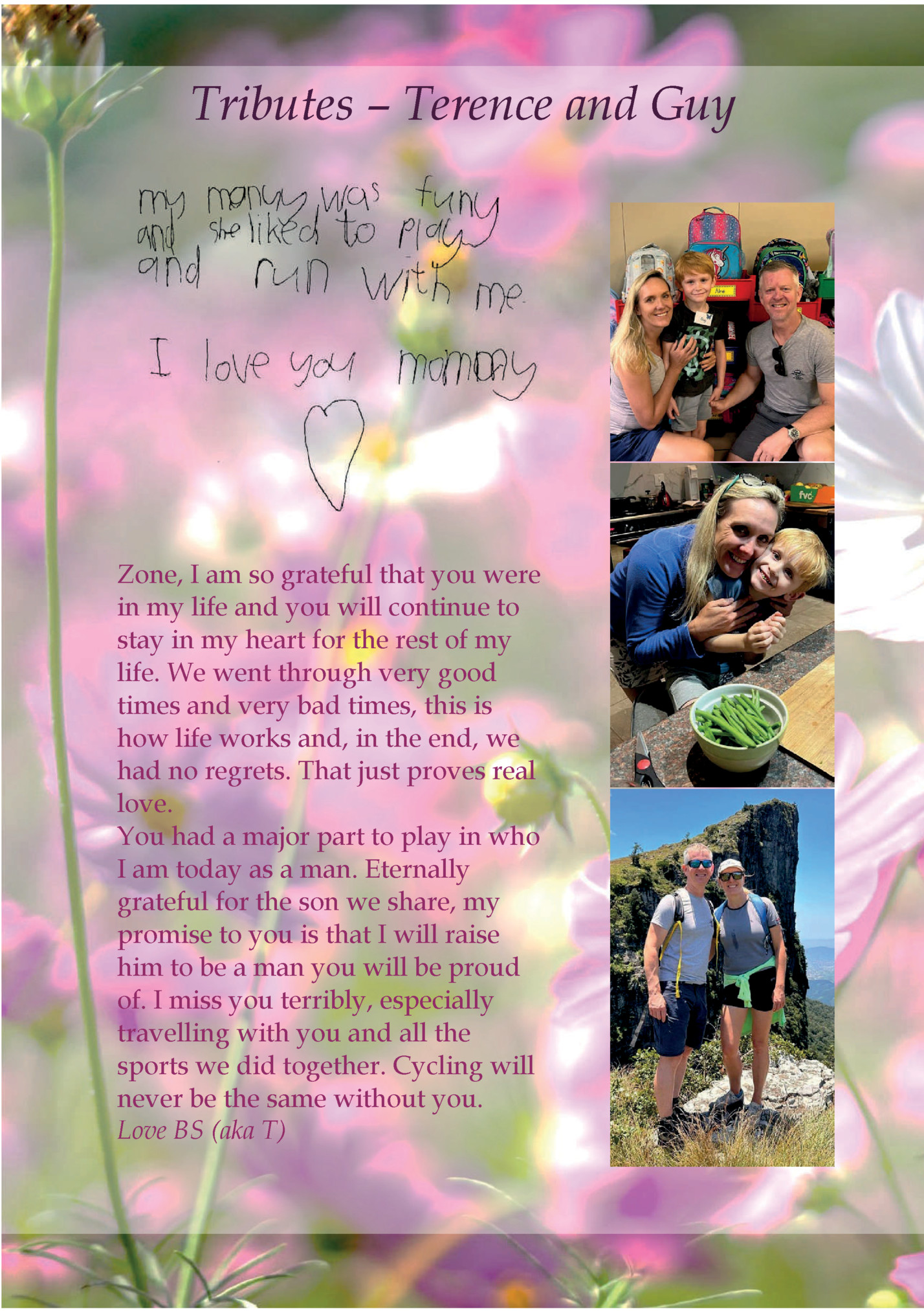 Tributes – Terence and Guy Tributes – Terence and Guy