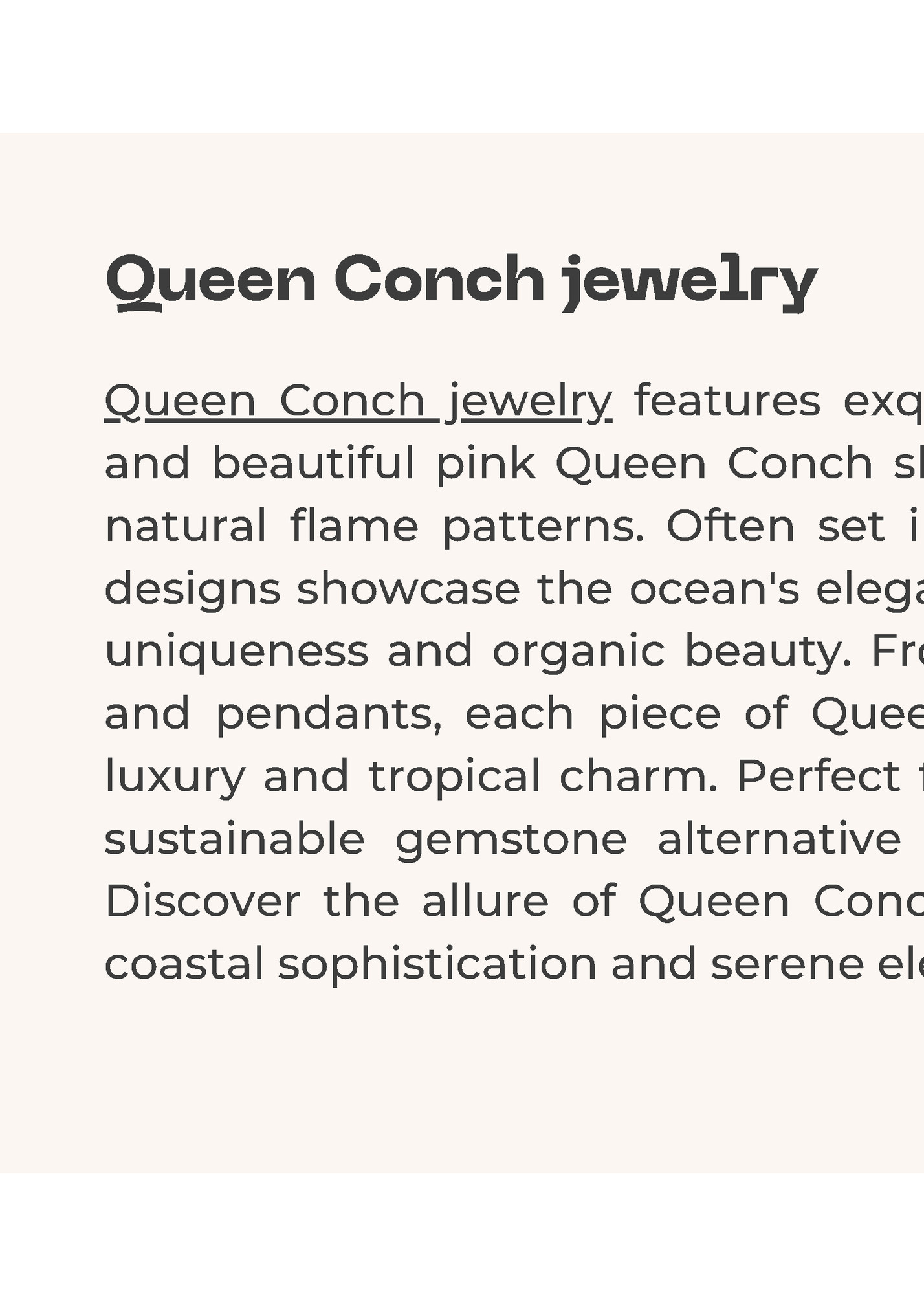Queen Conch jewelry