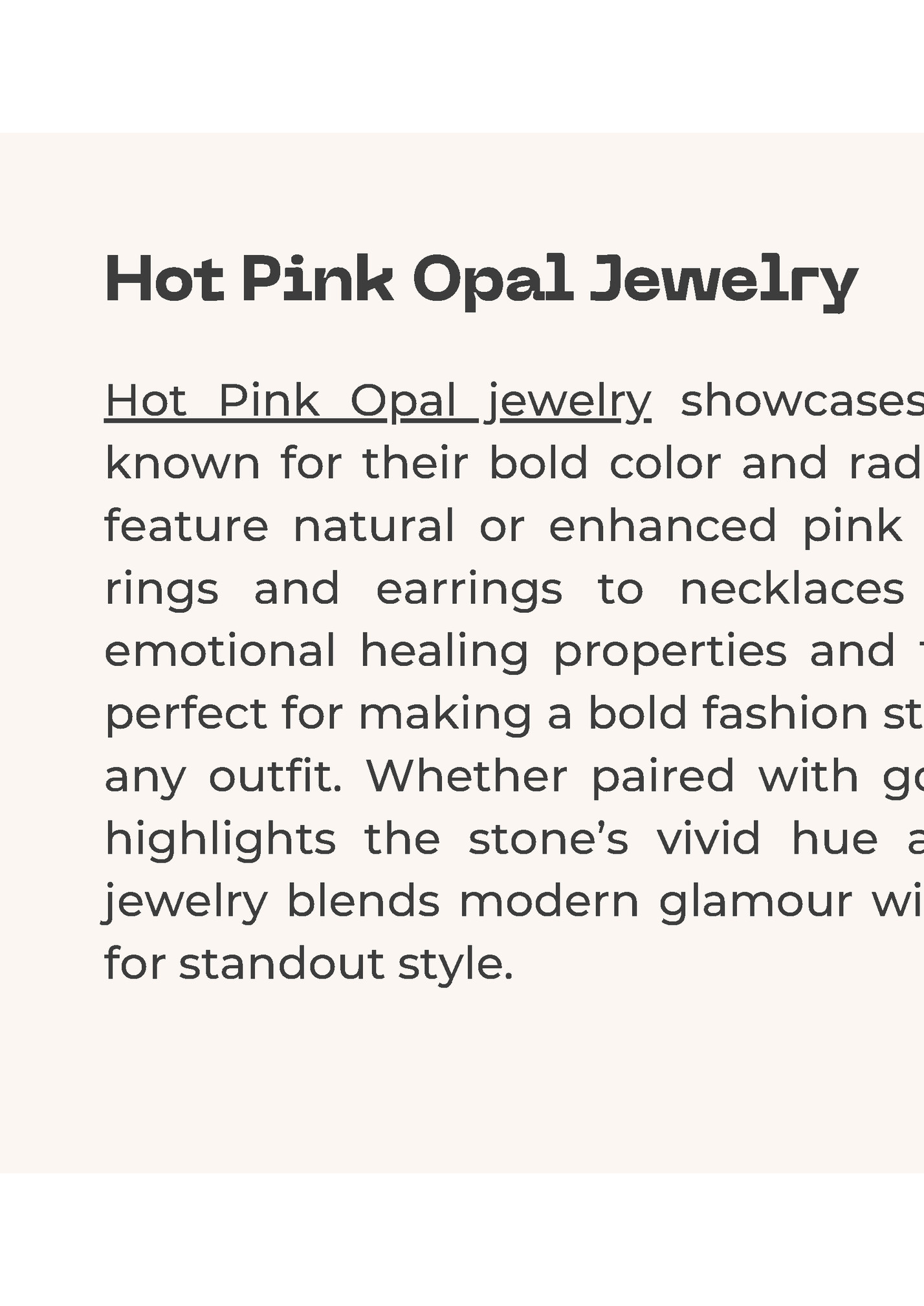 Hot Pink Opal Jewelry
