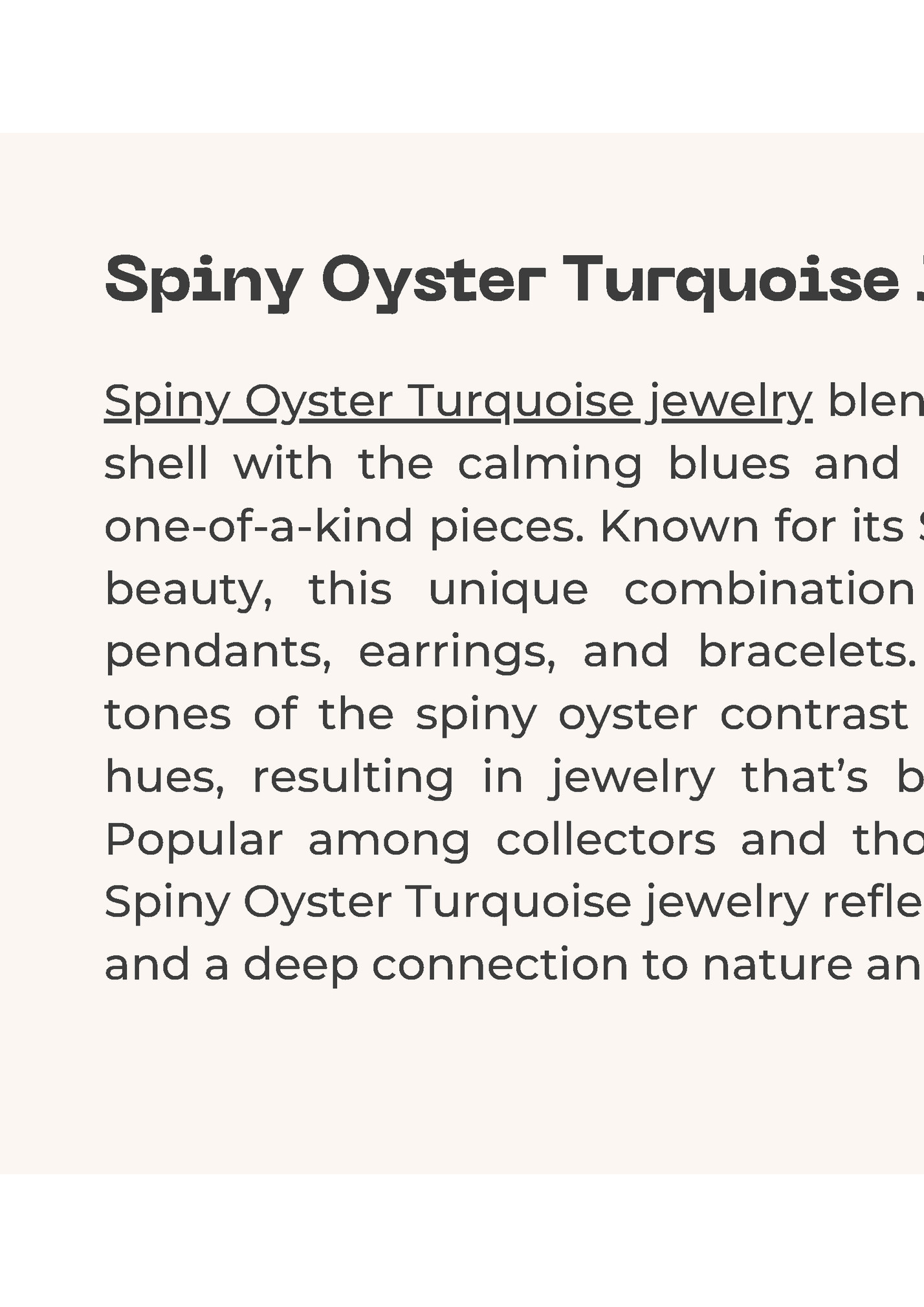 Spiny Oyster Turquoise Jewelry
