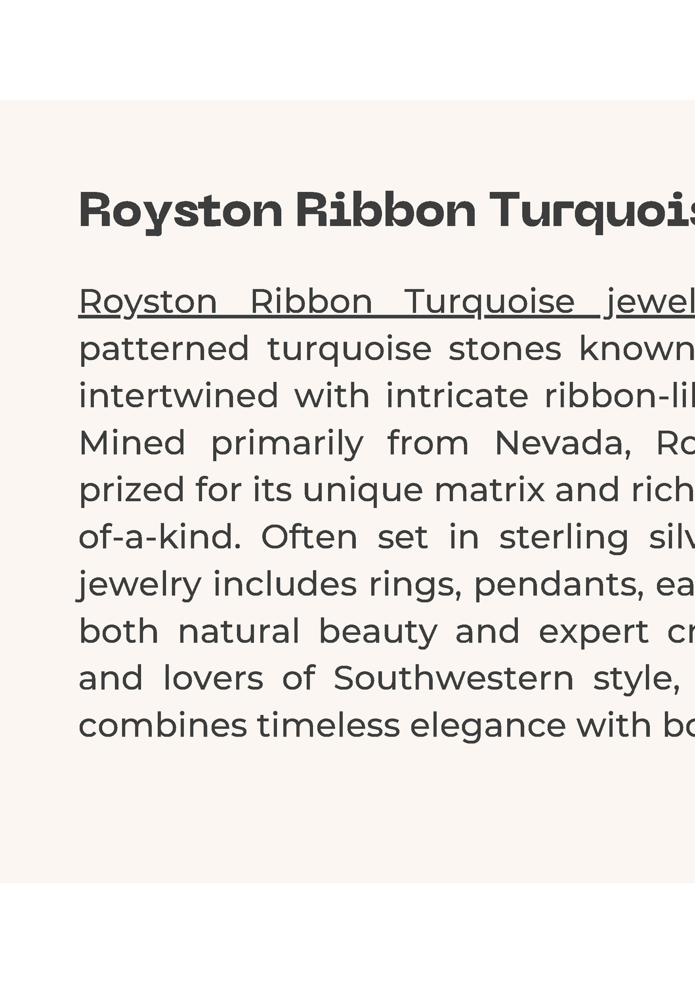 Royston Ribbon Turquoise Jewelry