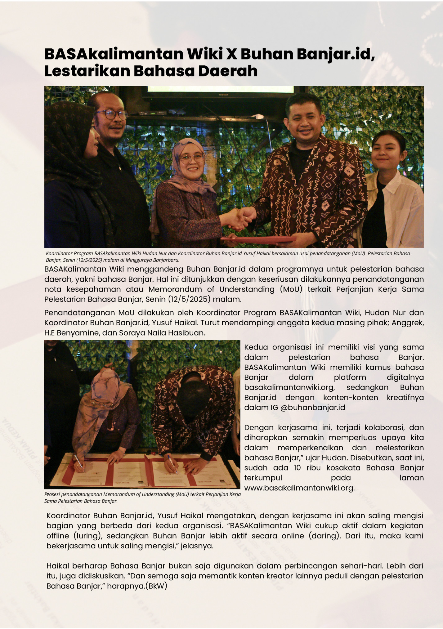 BASAkalimantan Wiki X Buhan Banjar.id,