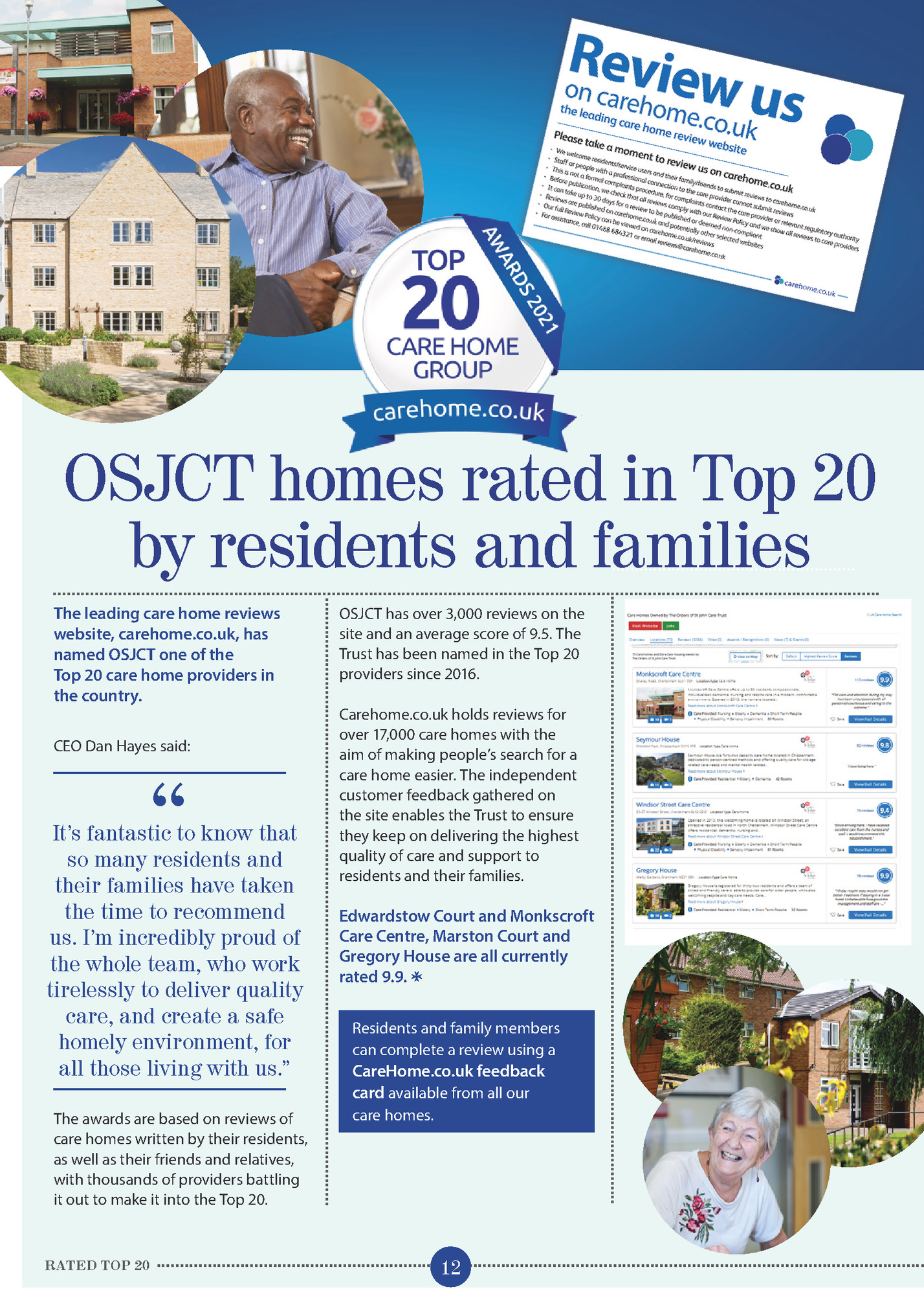 OSJCT homes rated in Top 20