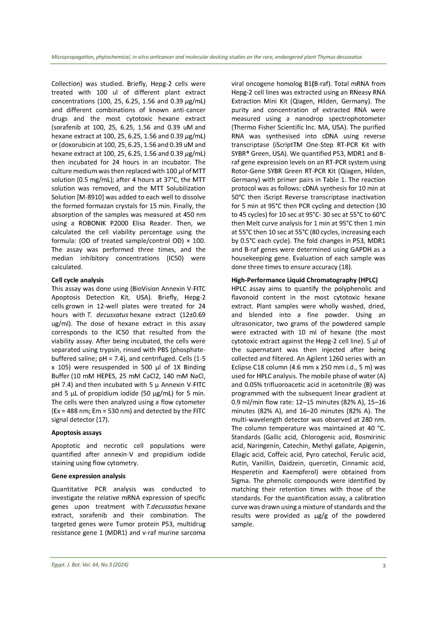 Micropropagation, phytochemical, in vitro anticancer and molecular docking studies on the rare, endangered plant Thymus decussatus