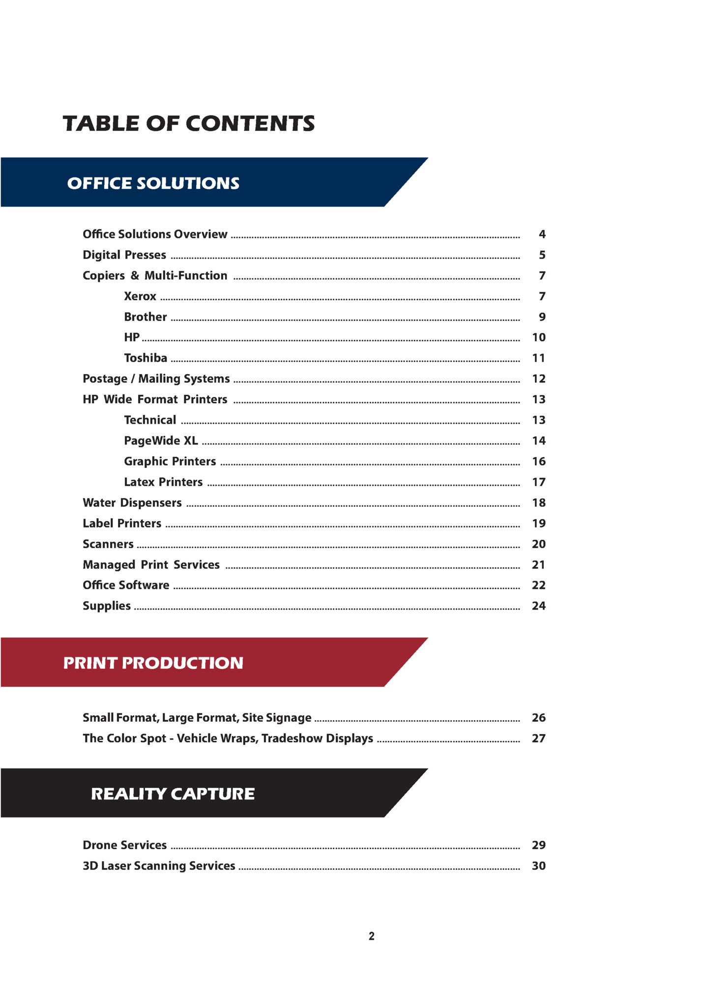 TABLE OF CONTENTS