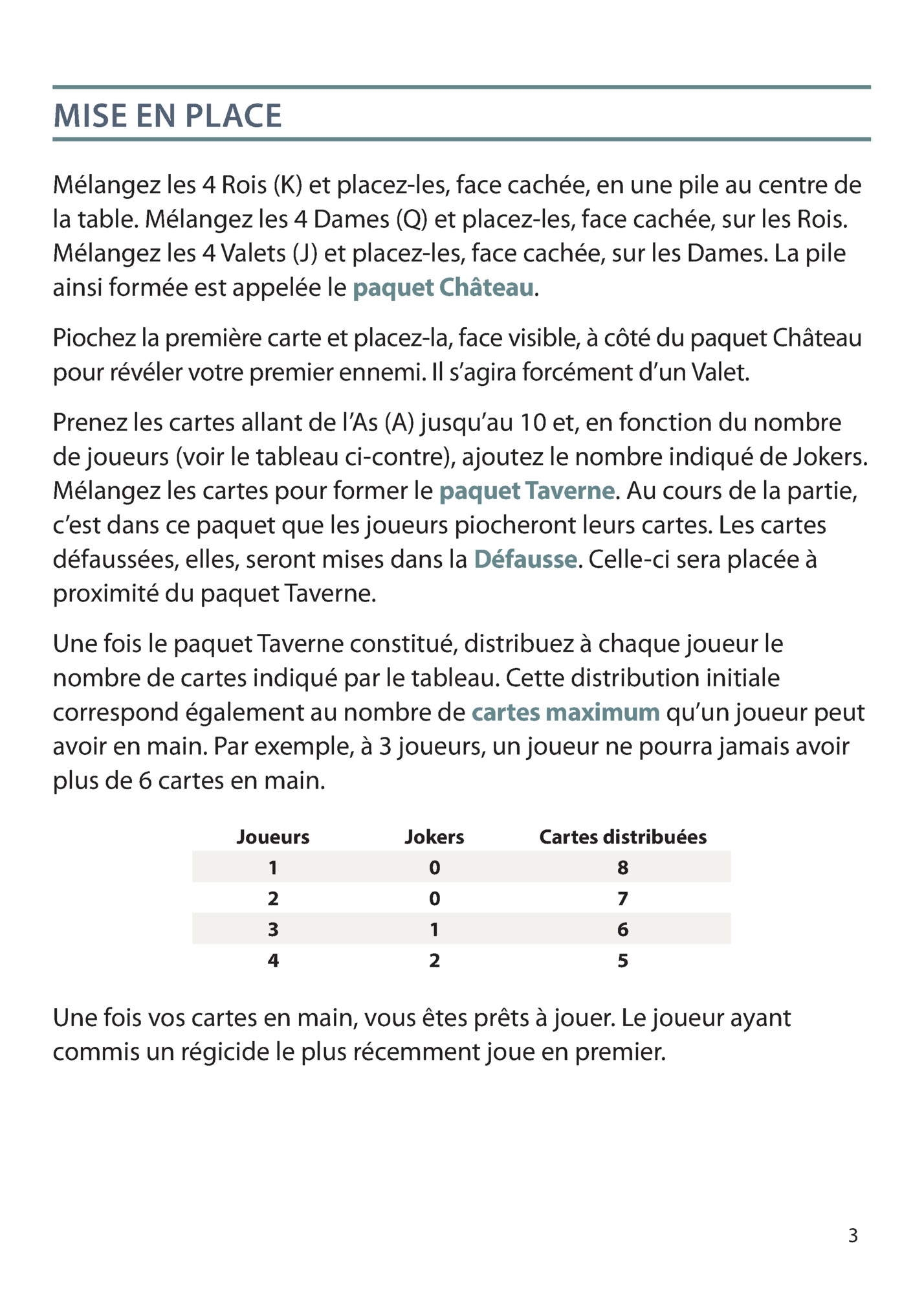 MISE EN PLACE