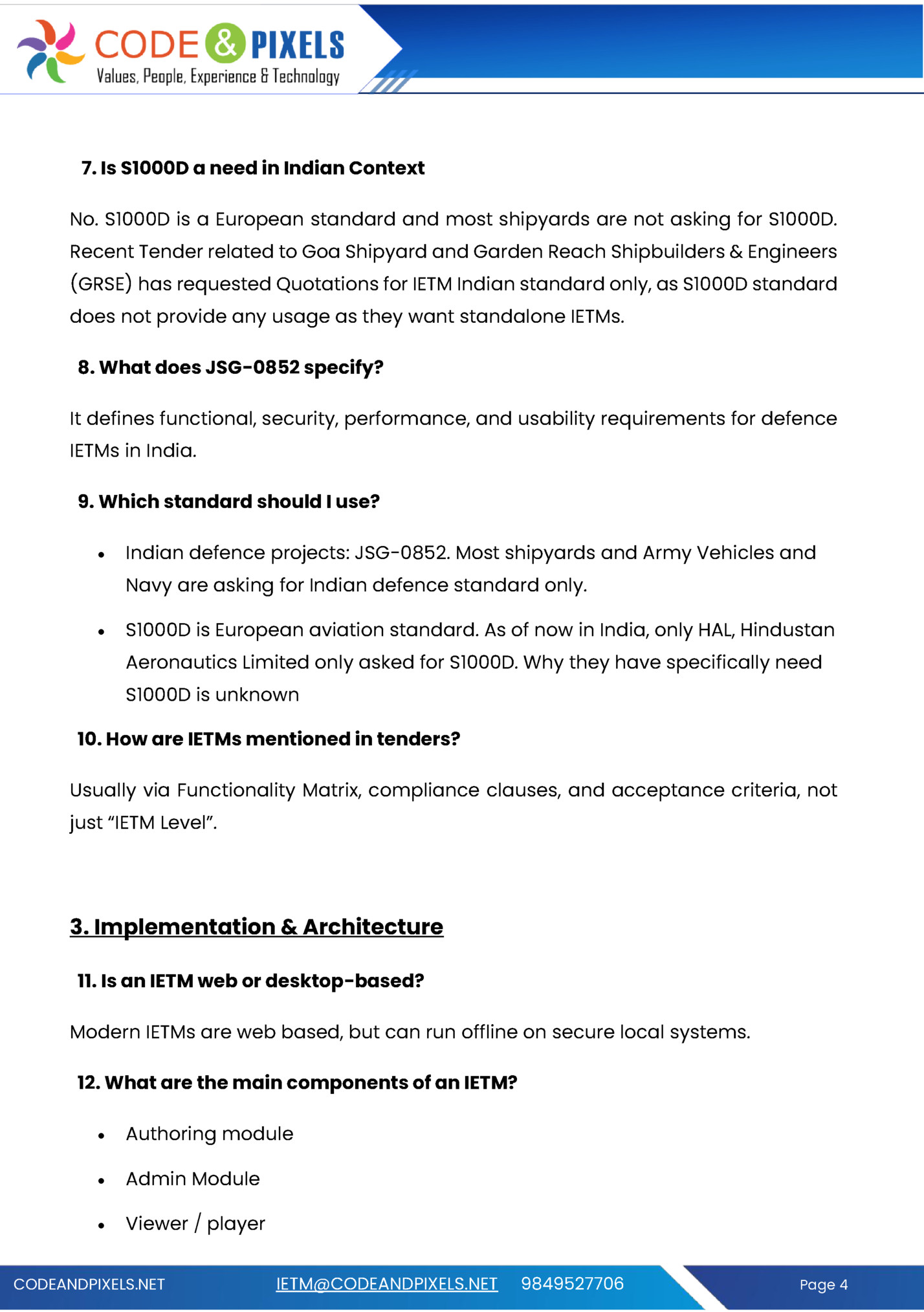 7. Is S1000D a need in Indian Context
