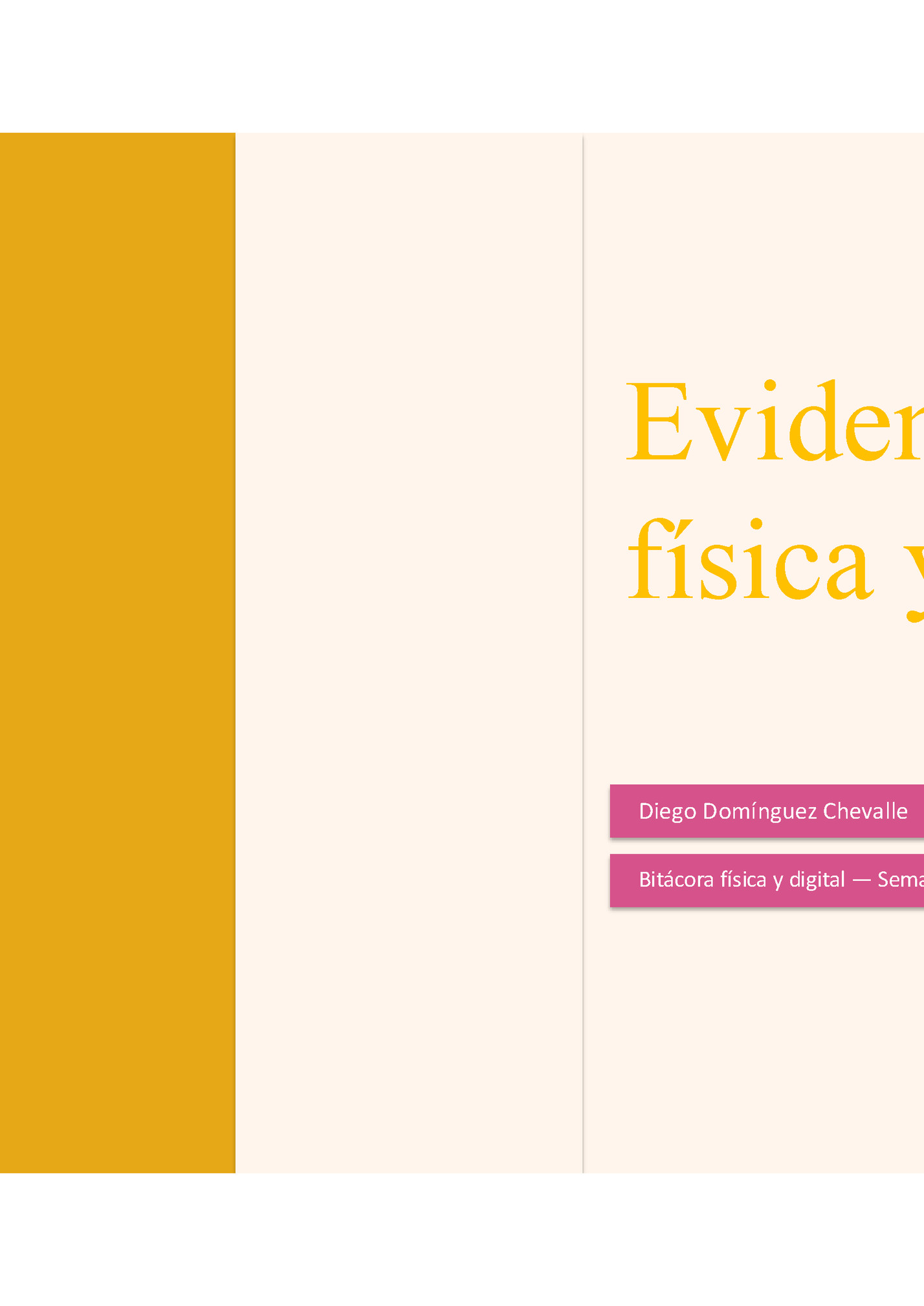 Evidencia. Bitácora