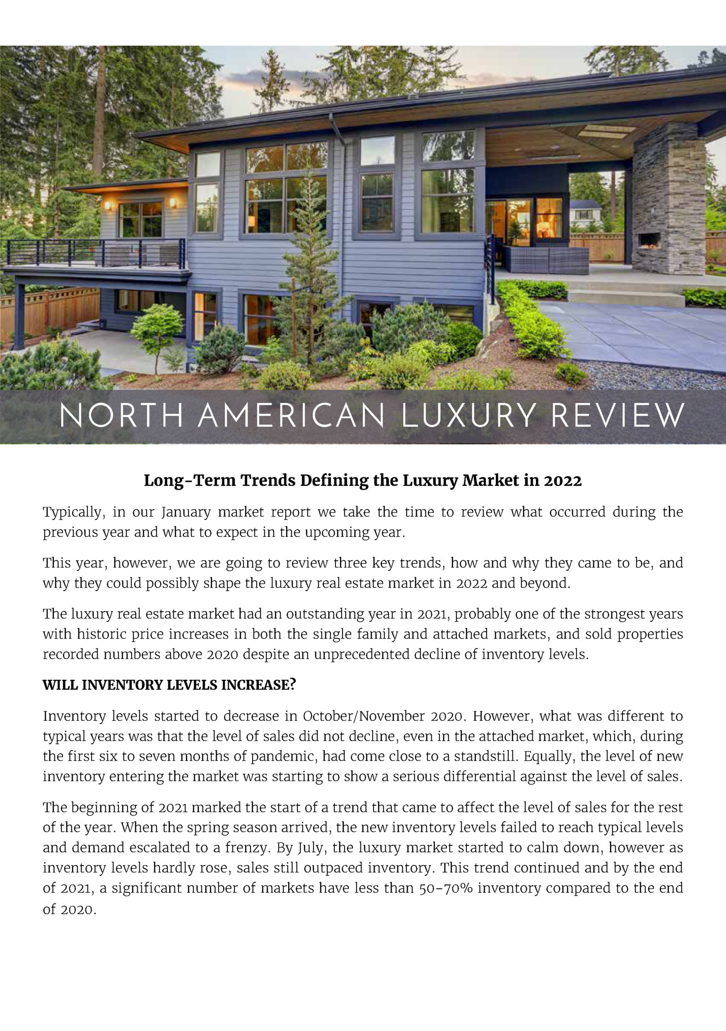 NORTH AMERICAN LUXURY REVIEW