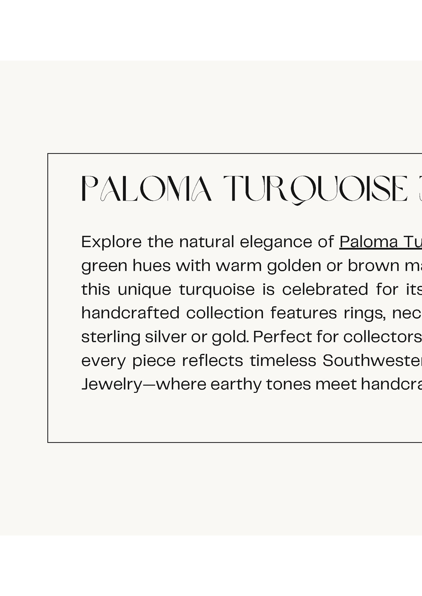PALOMA TURQUOISE JEWELRY PALOMA TURQUOISE JEWELRY