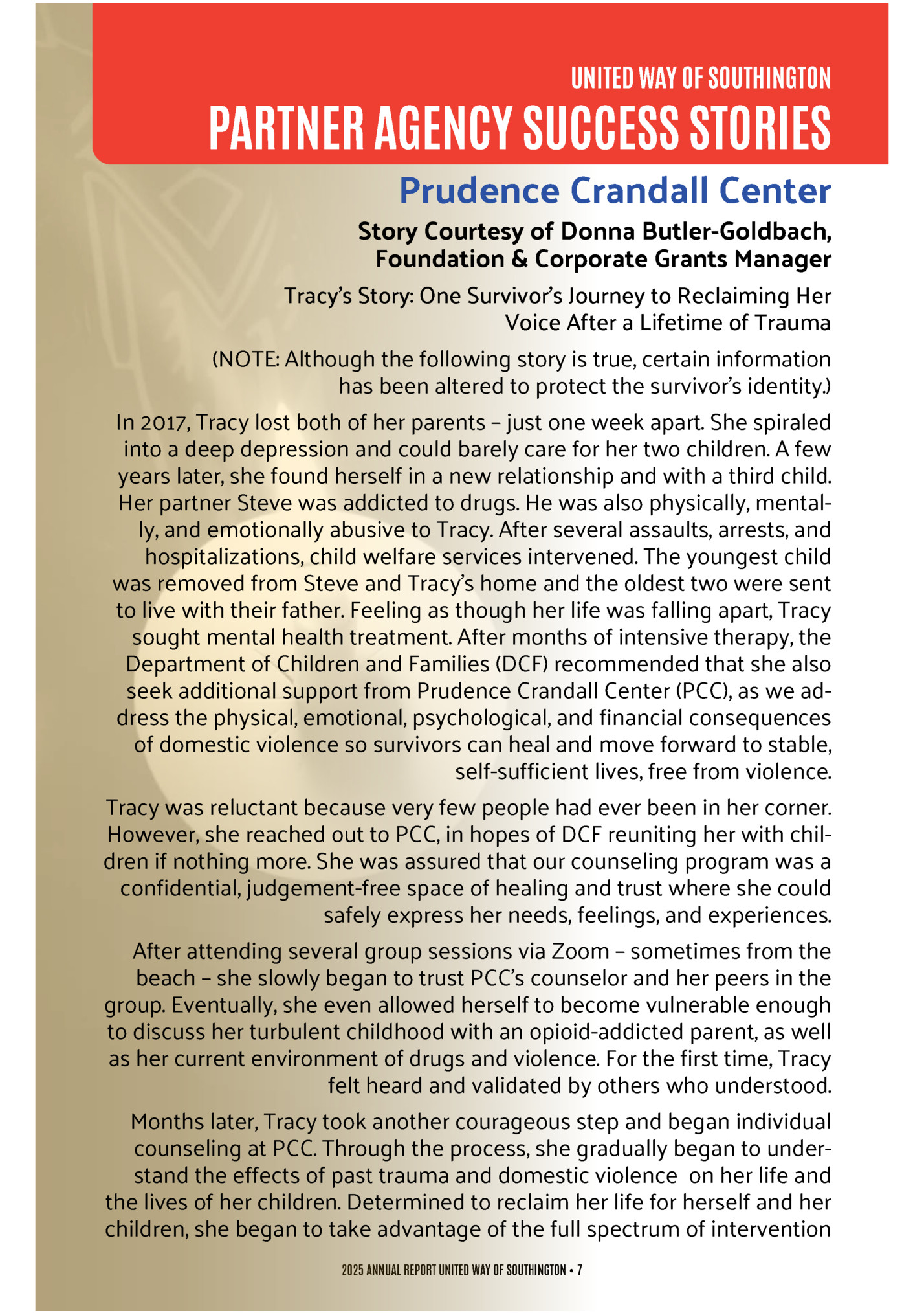 UNITED WAY OF SOUTHINGTON UNITED WAY OF SOUTHINGTON