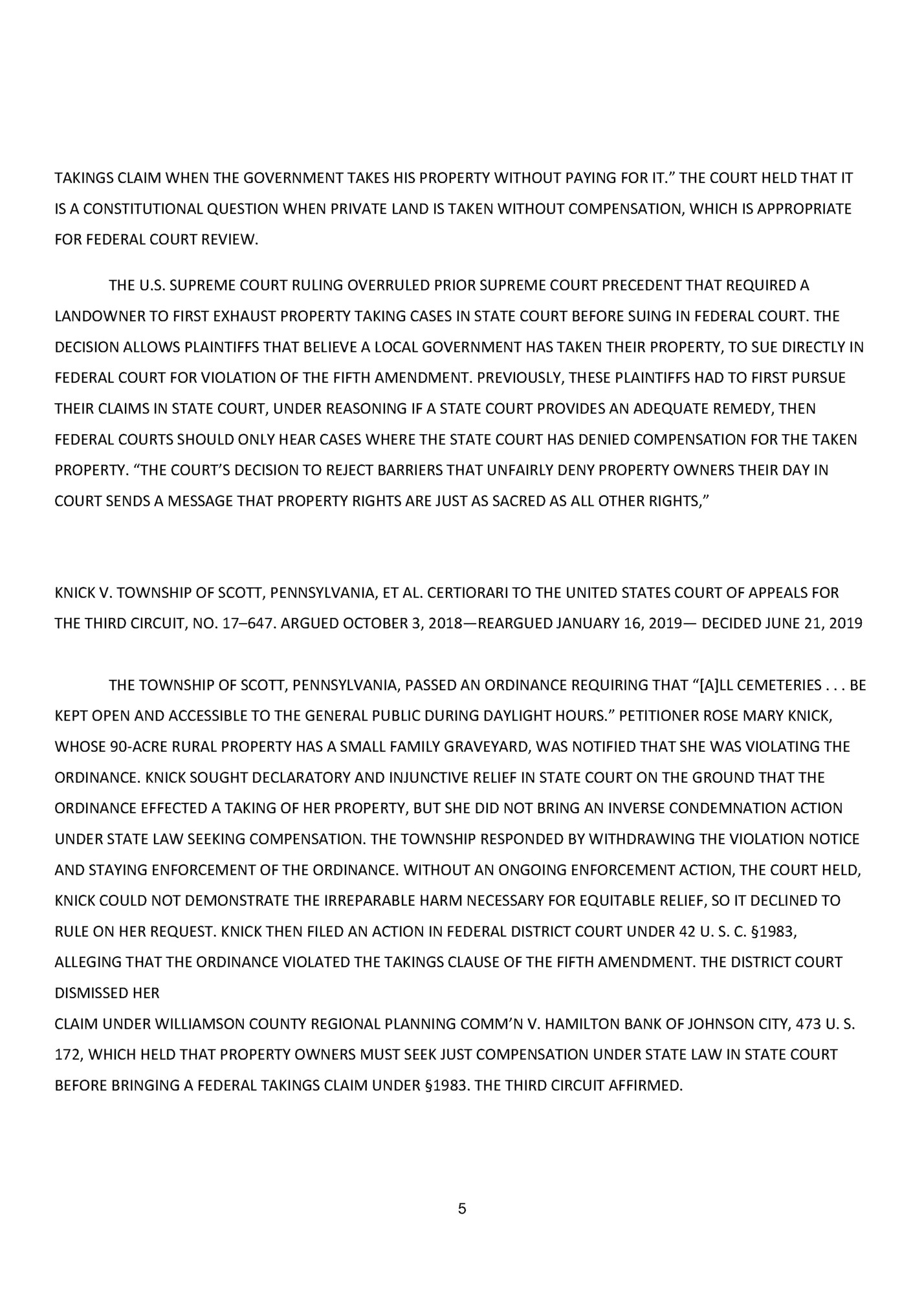 TAKINGS CLAIM WHEN THE GOVERNMENT TAKES HIS PROPERTY WITHOUT PAYING FOR IT.” THE COURT HELD THAT IT