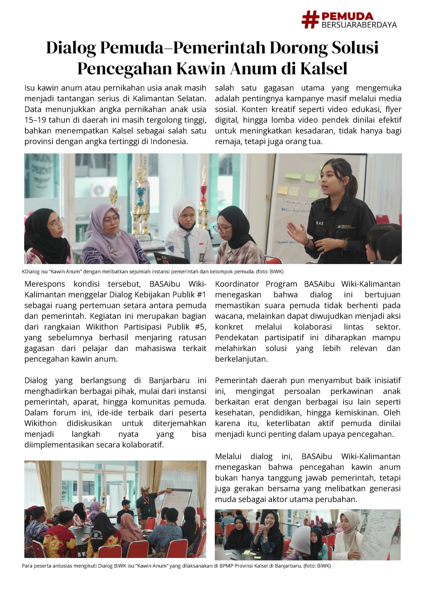 Dialog Pemuda–Pemerintah Dorong Solusi