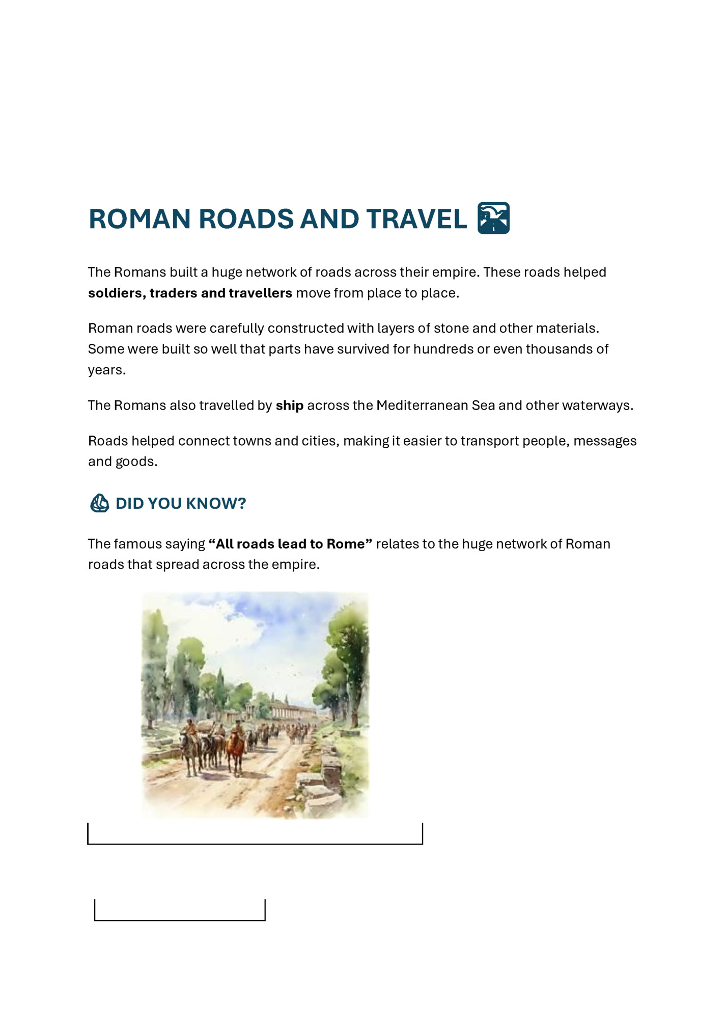ROMAN ROADS AND TRAVEL 🛣️