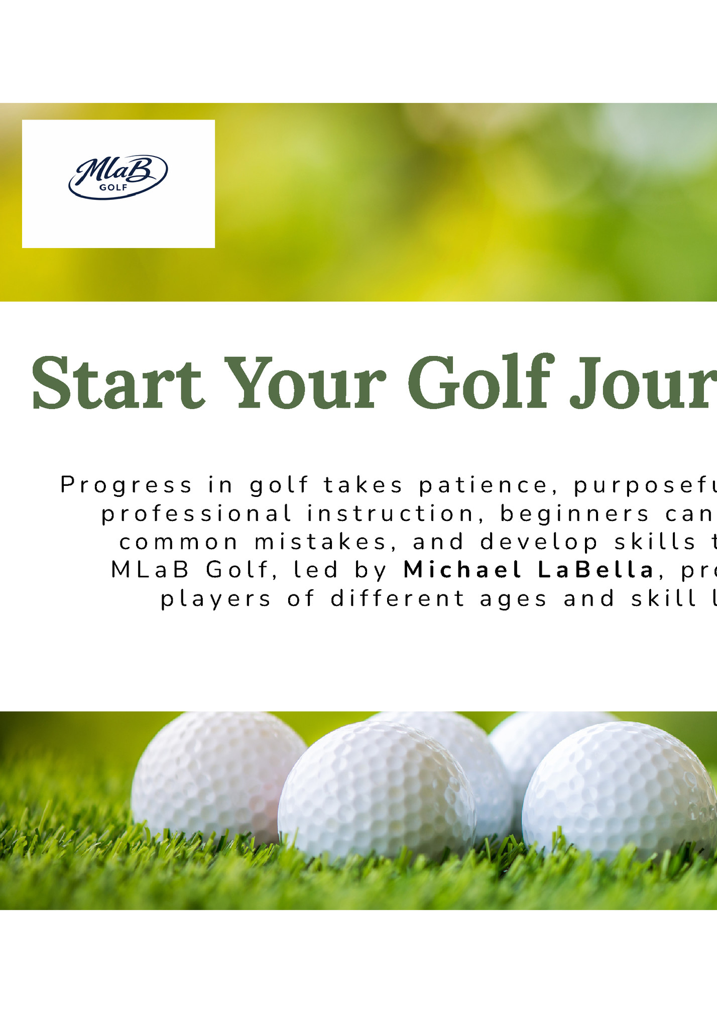 Start Your Golf Journey with MLaB Golf Start Your Golf Journey with MLaB Golf
