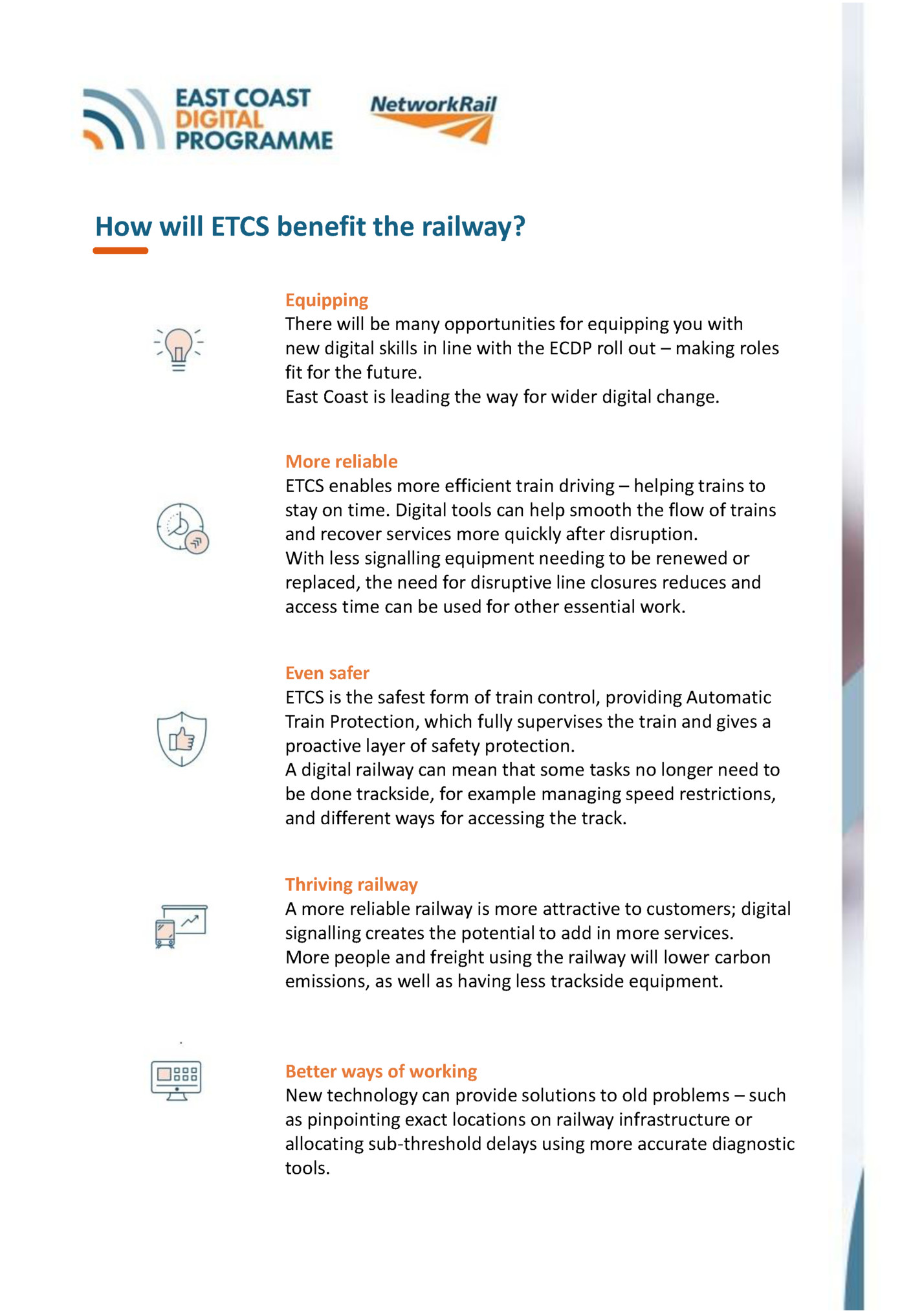 How will ETCS benefit the railway?
