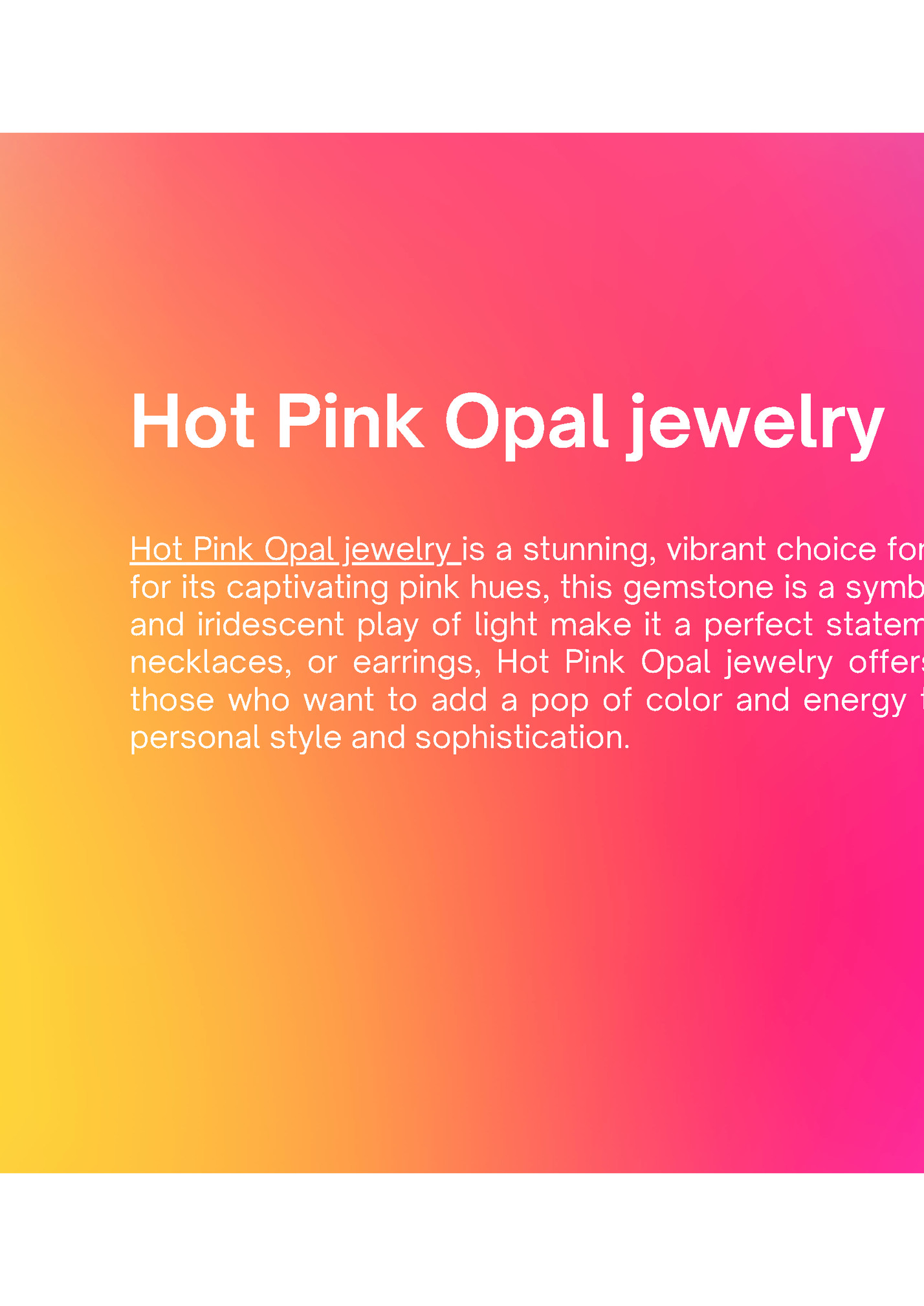 Hot Pink Opal jewelry