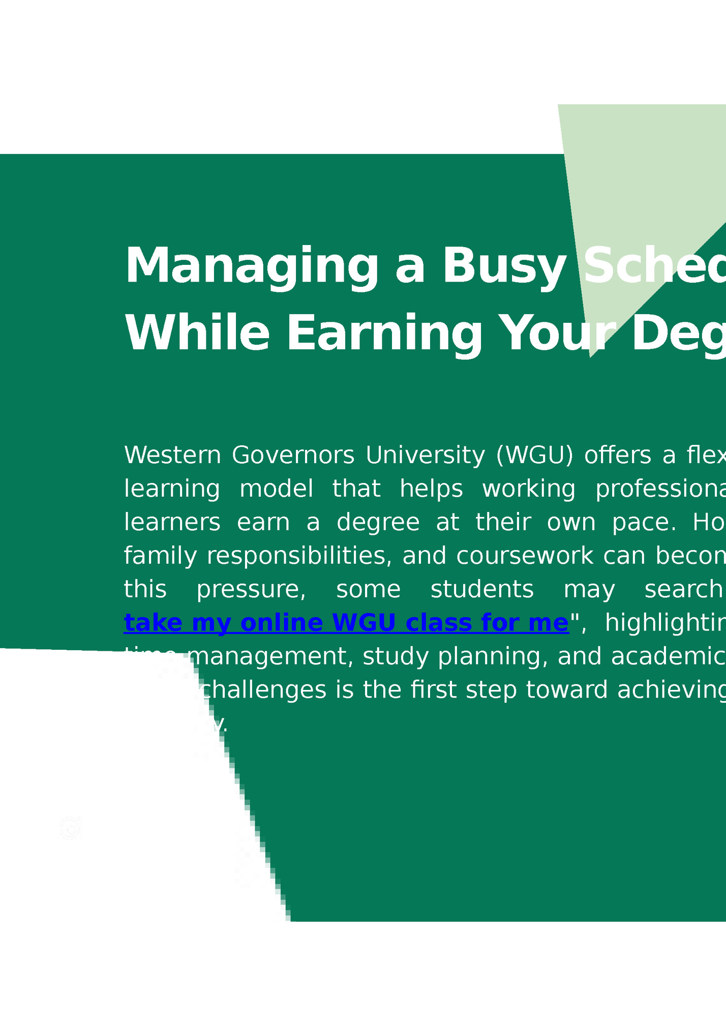 Managing a Busy Schedule