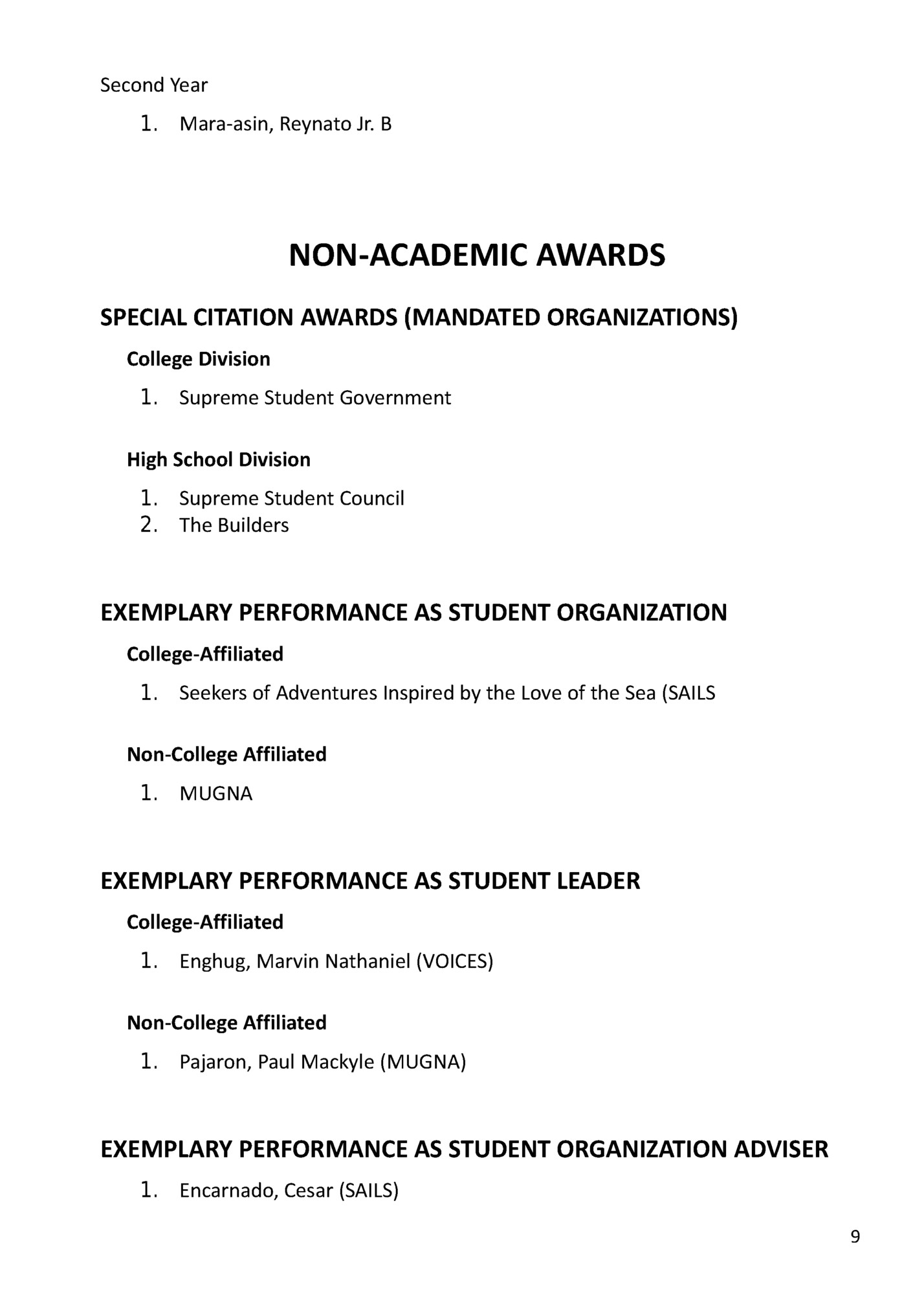 Second Year