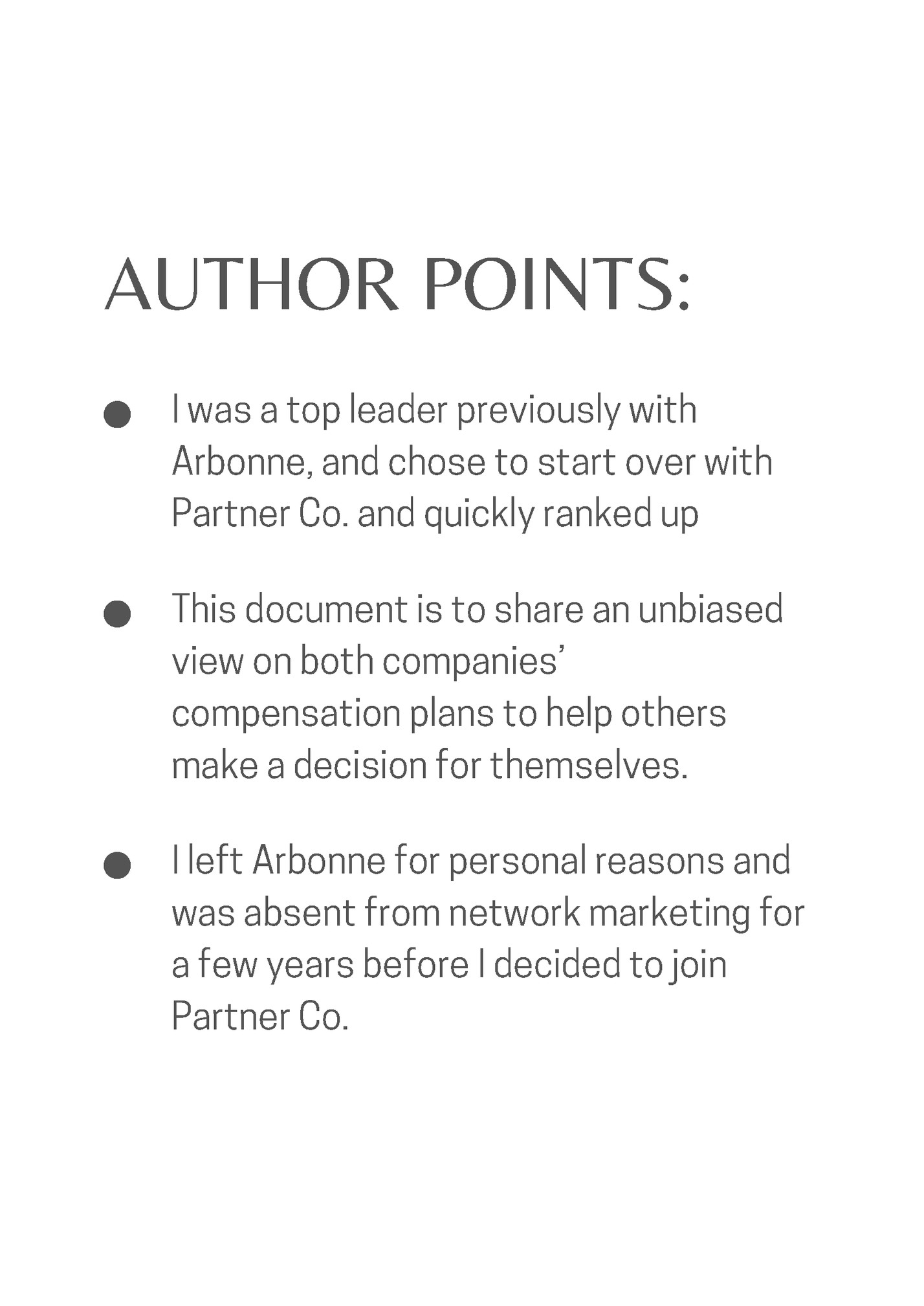 AUTHOR POINTS: AUTHOR POINTS: