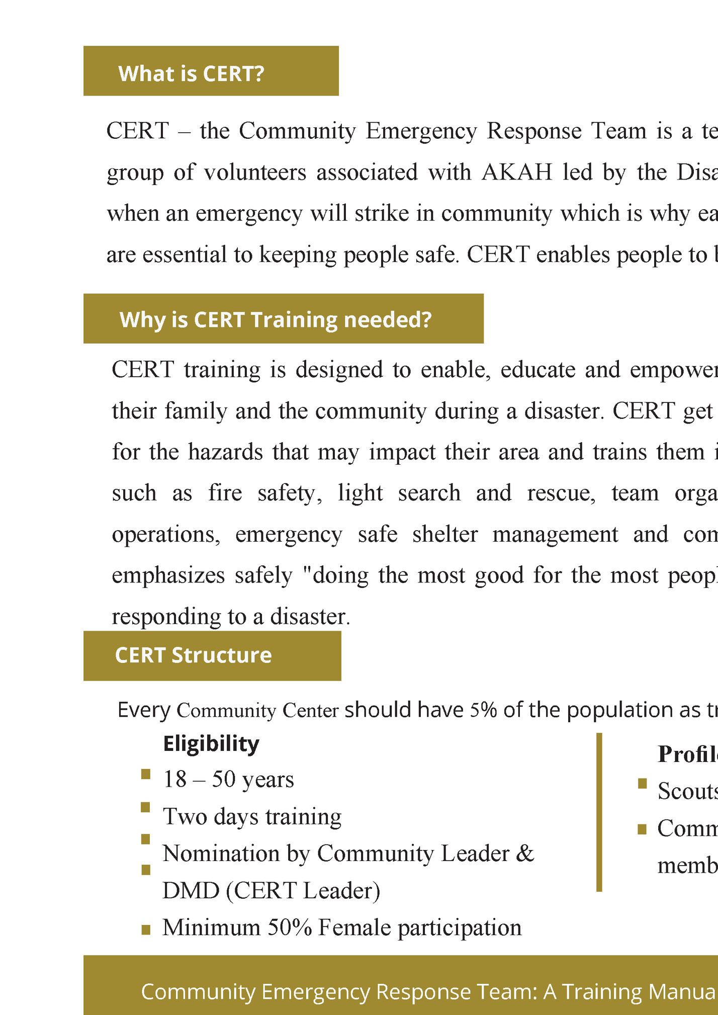 What is CERT?