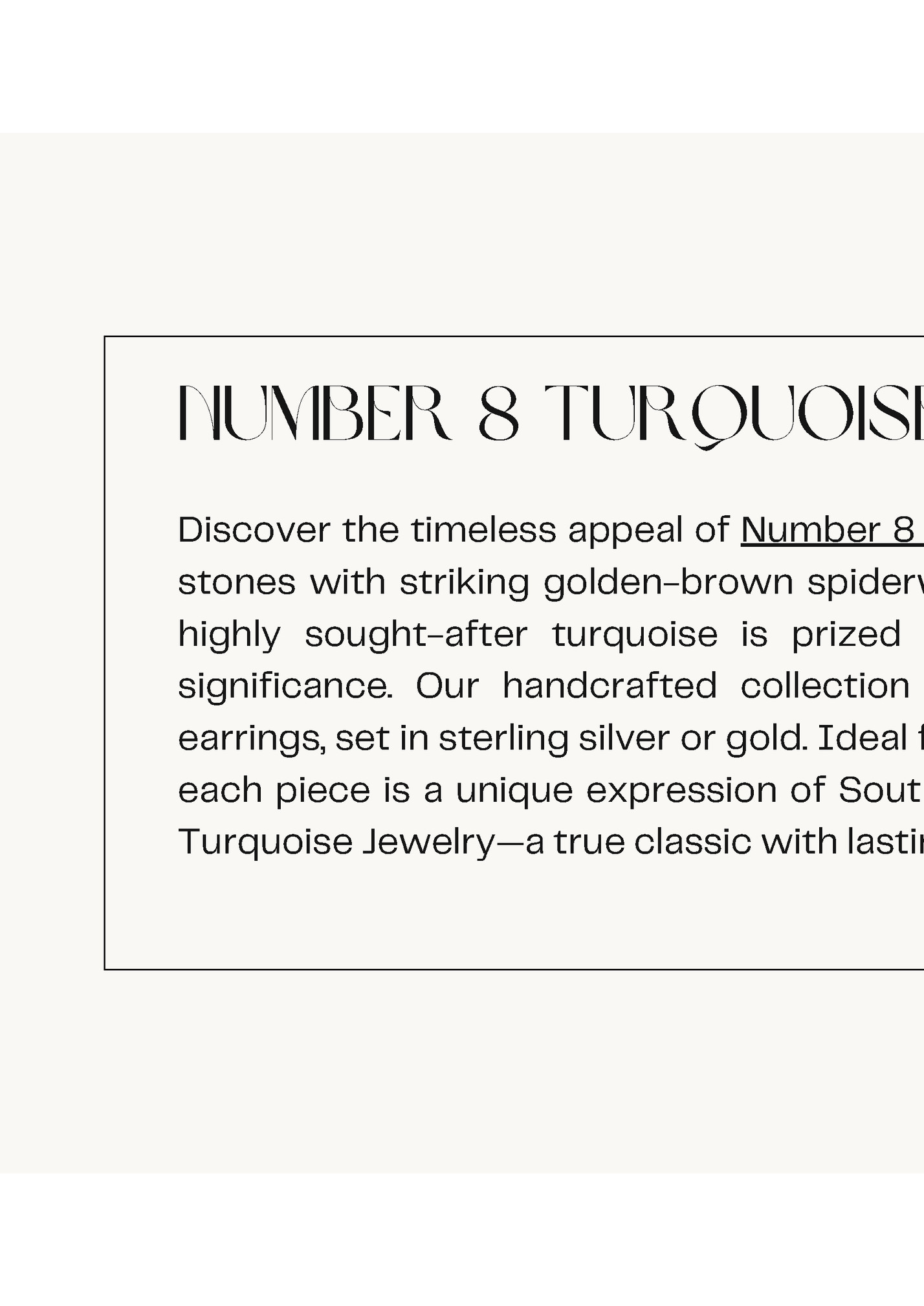 NUMBER 8 TURQUOISE JEWELRY