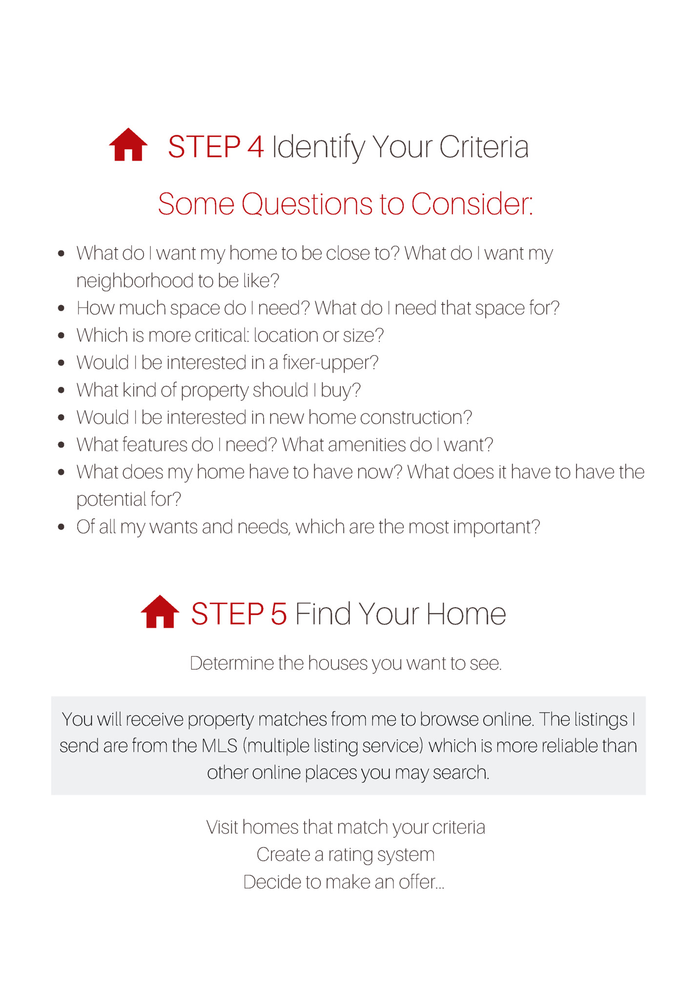 STEP 4 Identify Your Criteria