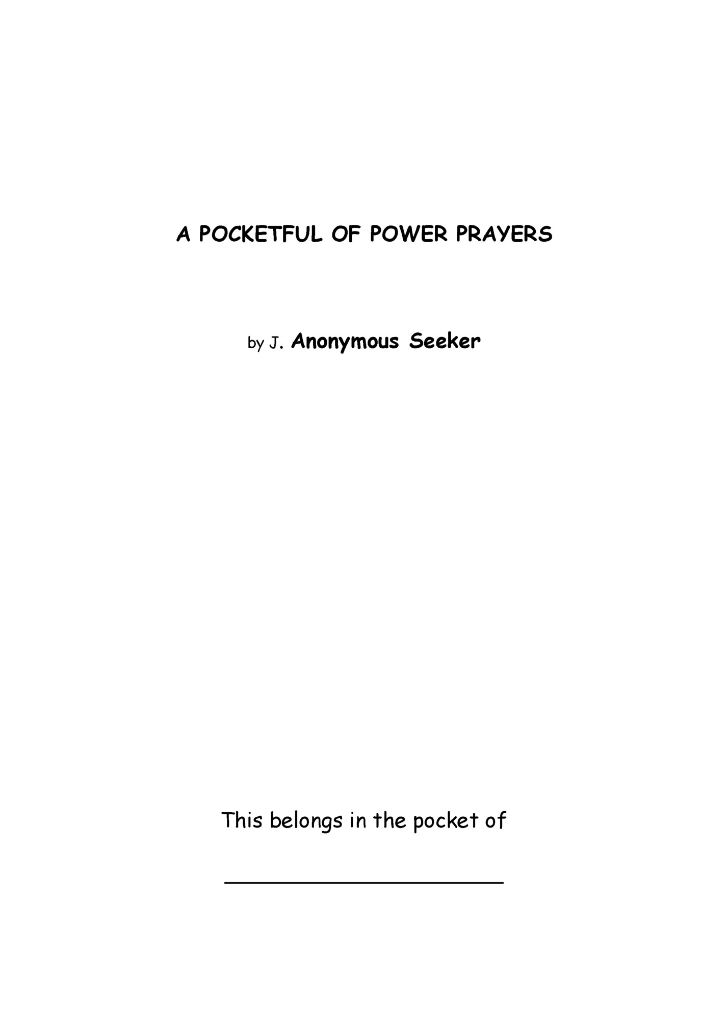 A POCKETFUL OF POWER PRAYERS